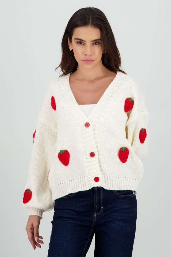 Sueter tejido con fresas 3D