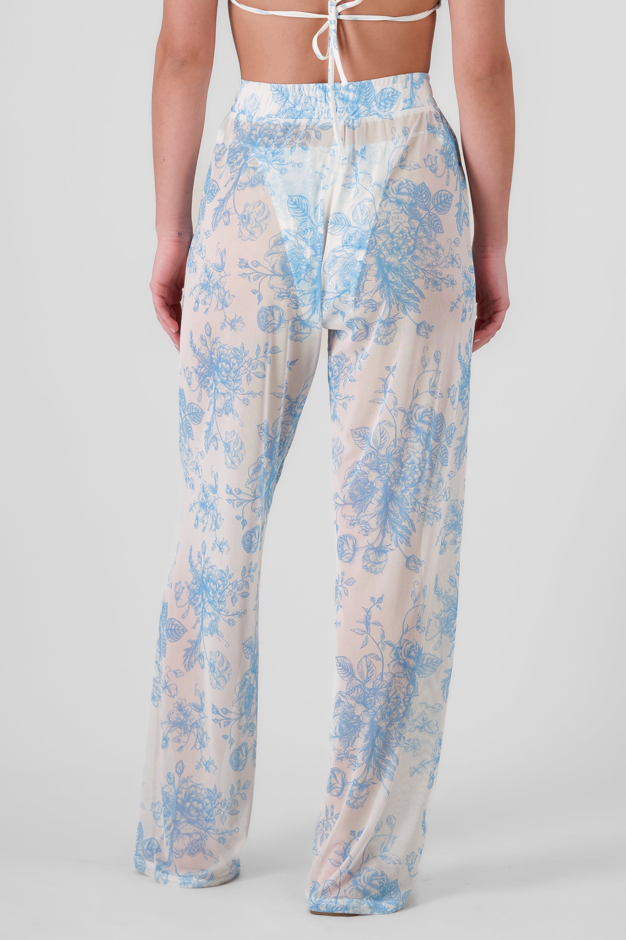 Pantalon mesh salida de flores AZUL COMBO