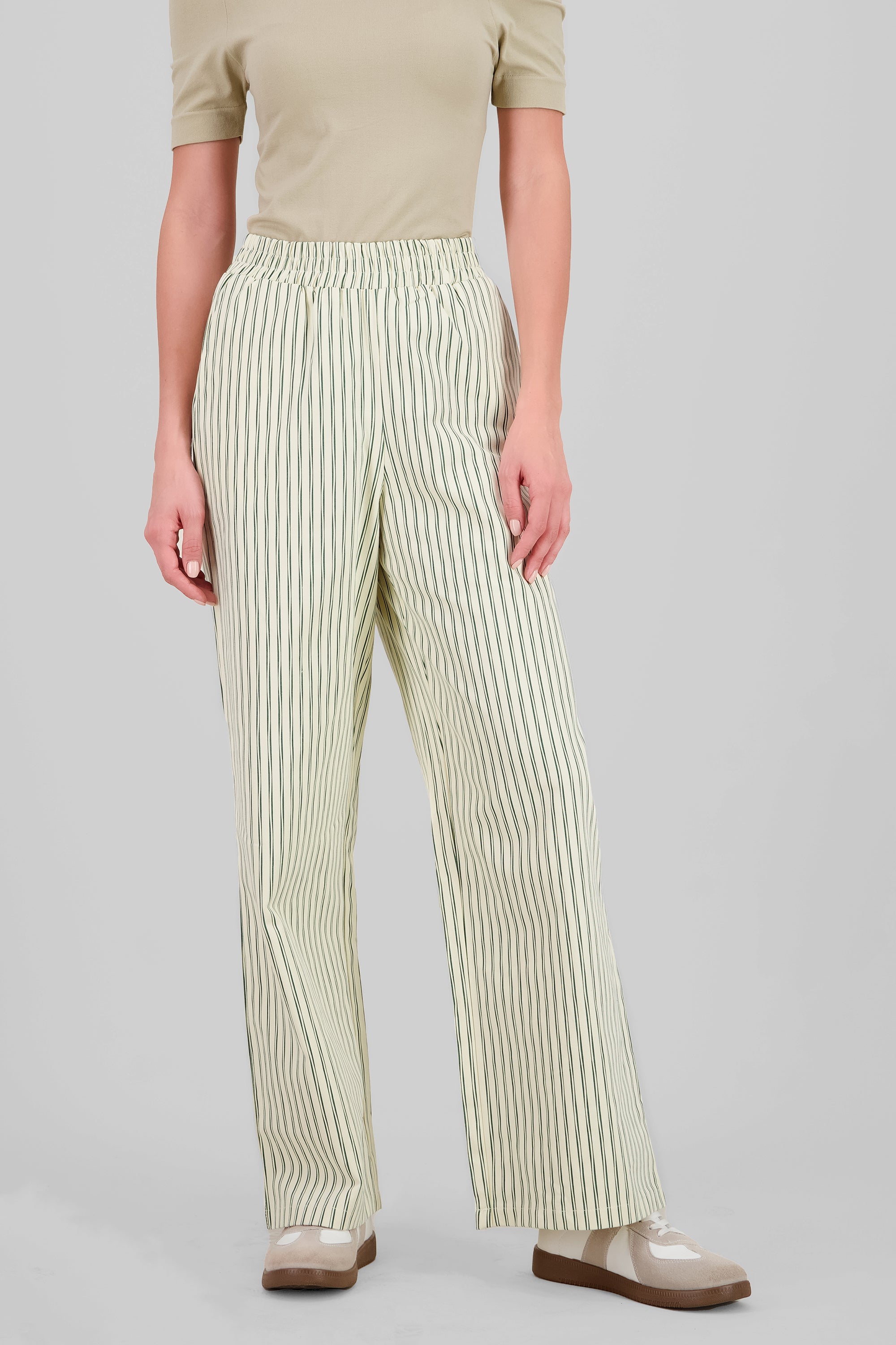 Pantalon wide leg rayas VERDE COMBO