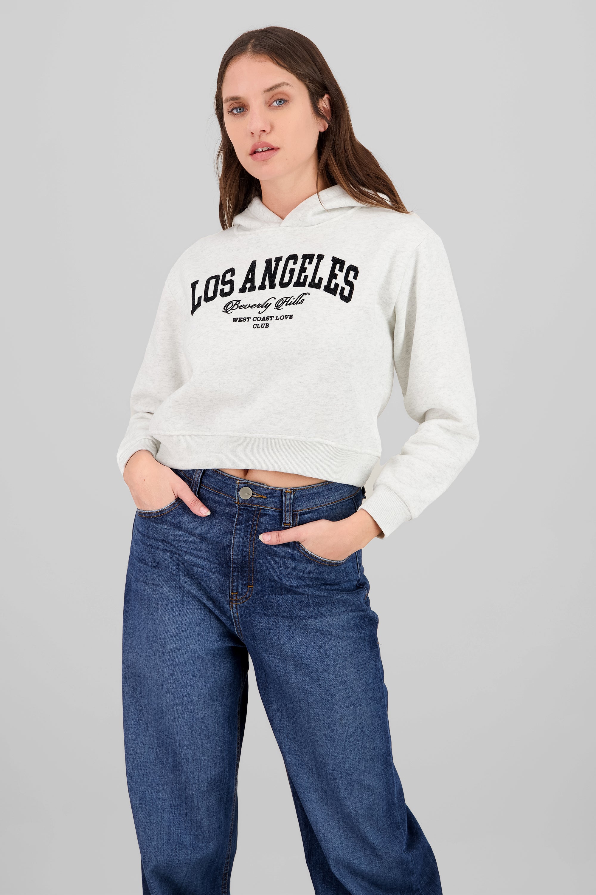 Sudadera estampado los angeles NEGRO