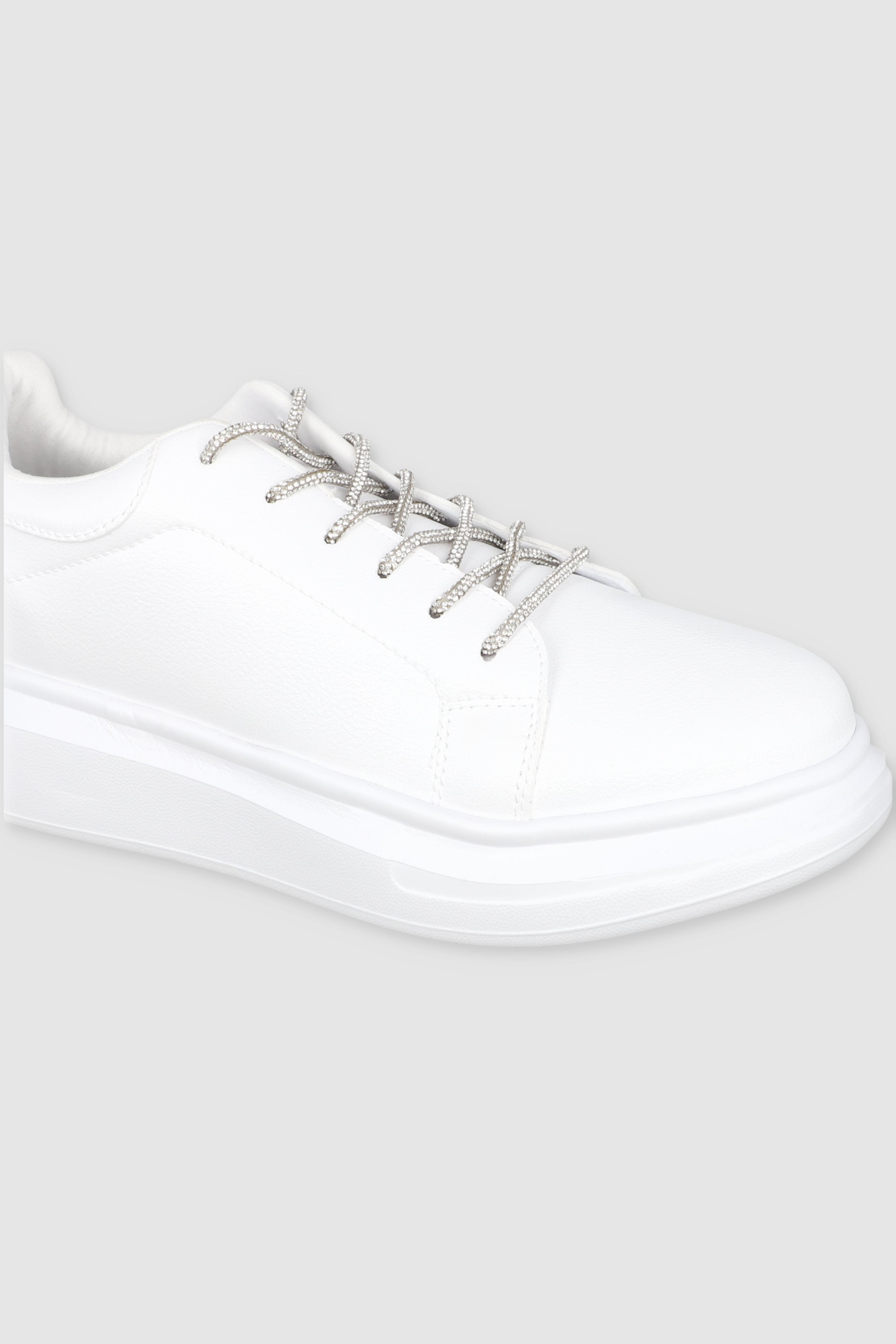 TENIS BUMPY AGUJETA BRILLOS BLANCO