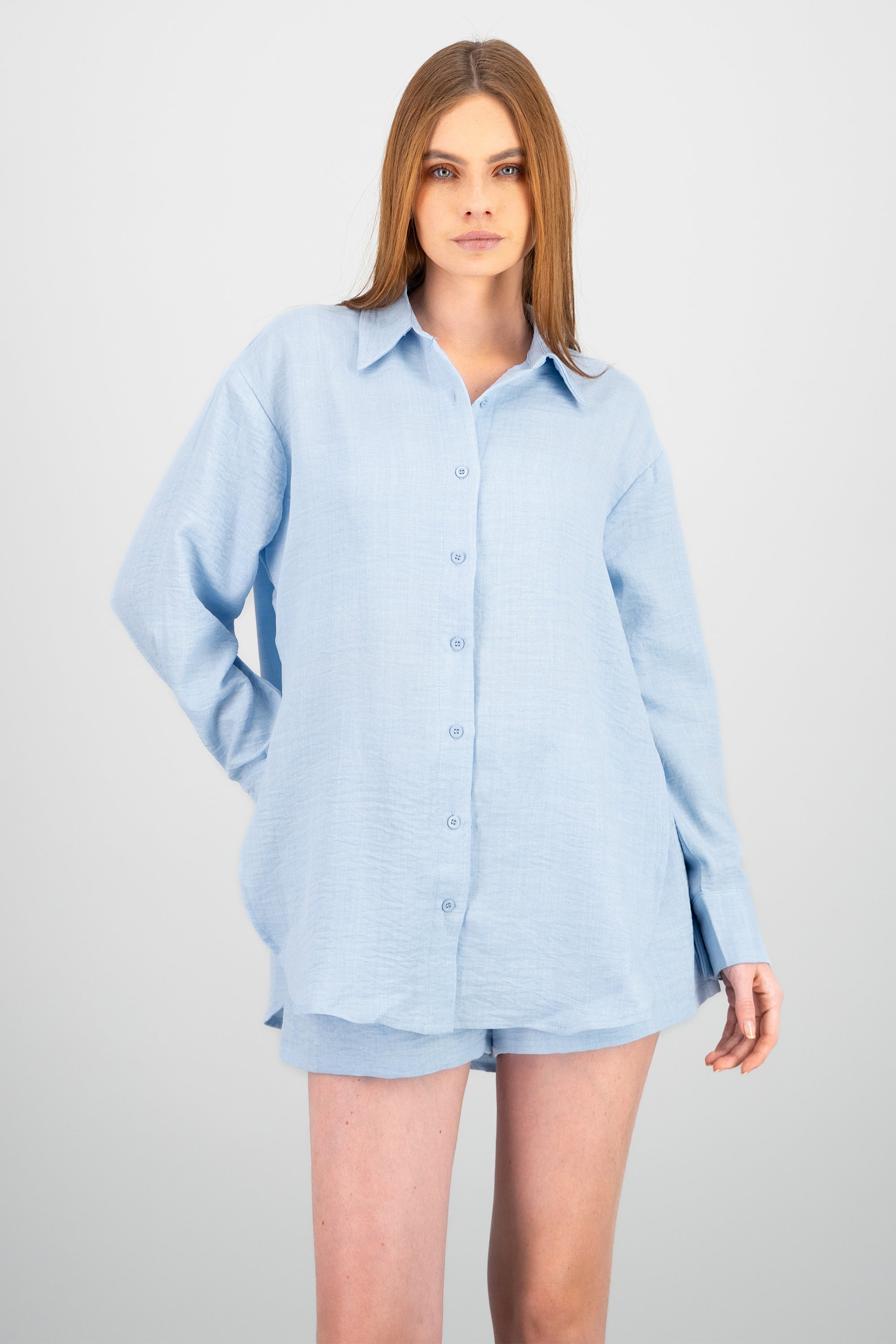 Camisa lisa AZUL