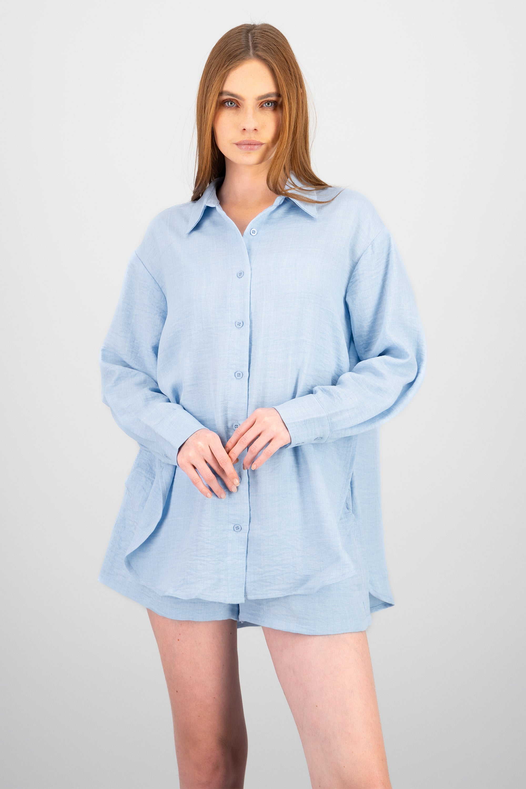 Camisa lisa AZUL