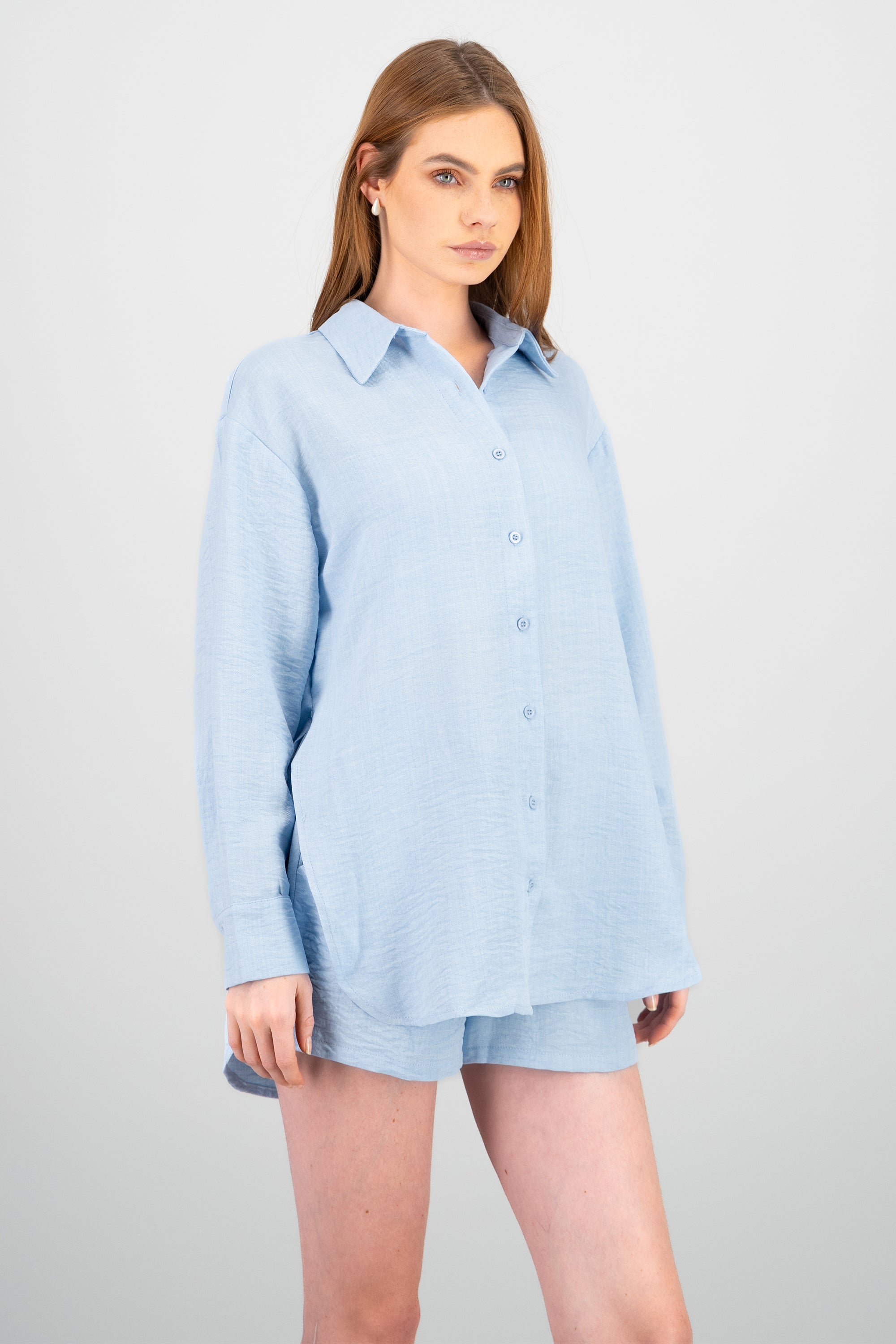 Camisa lisa AZUL