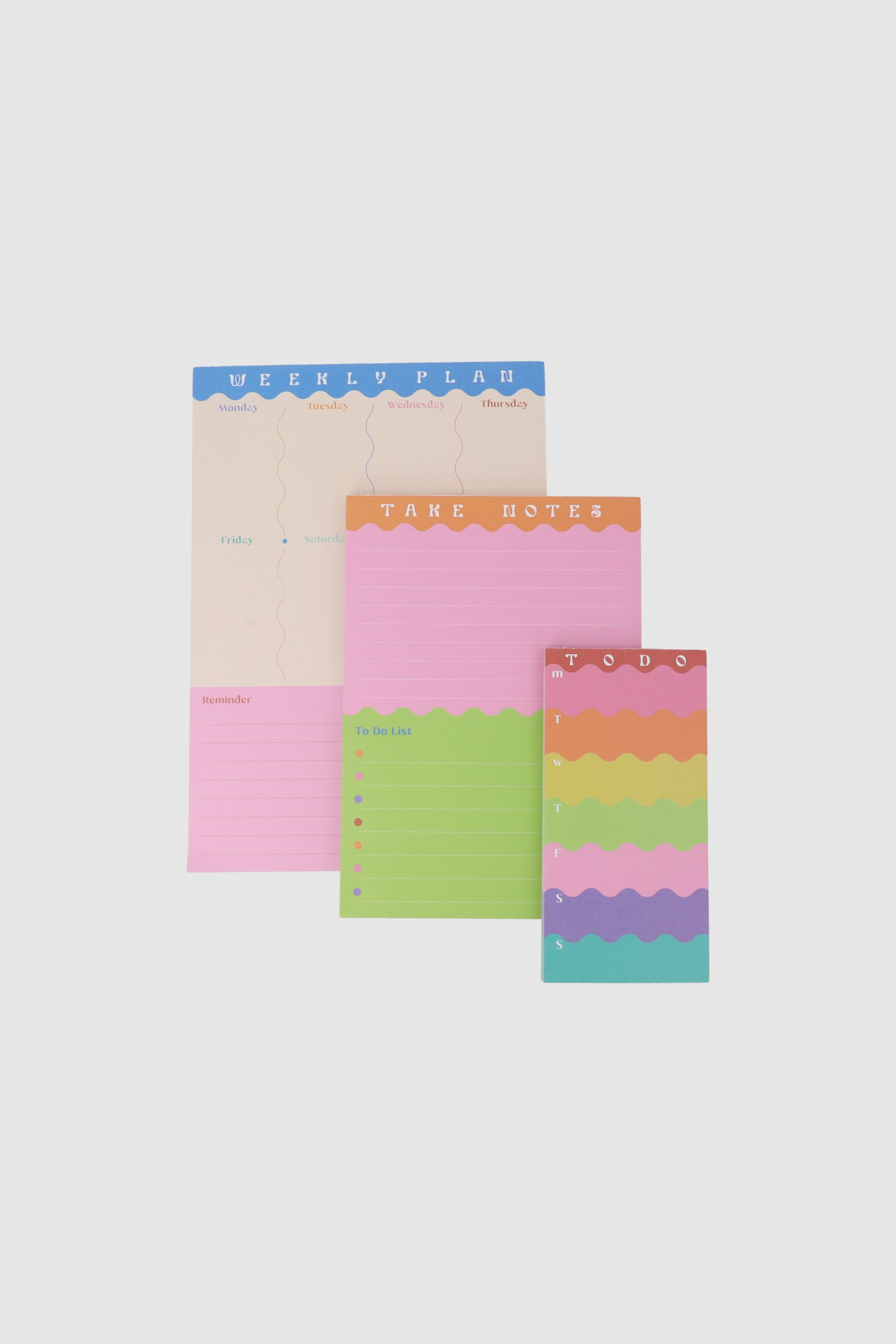 Set de 3 libretas y notas colores MULTICOLOR