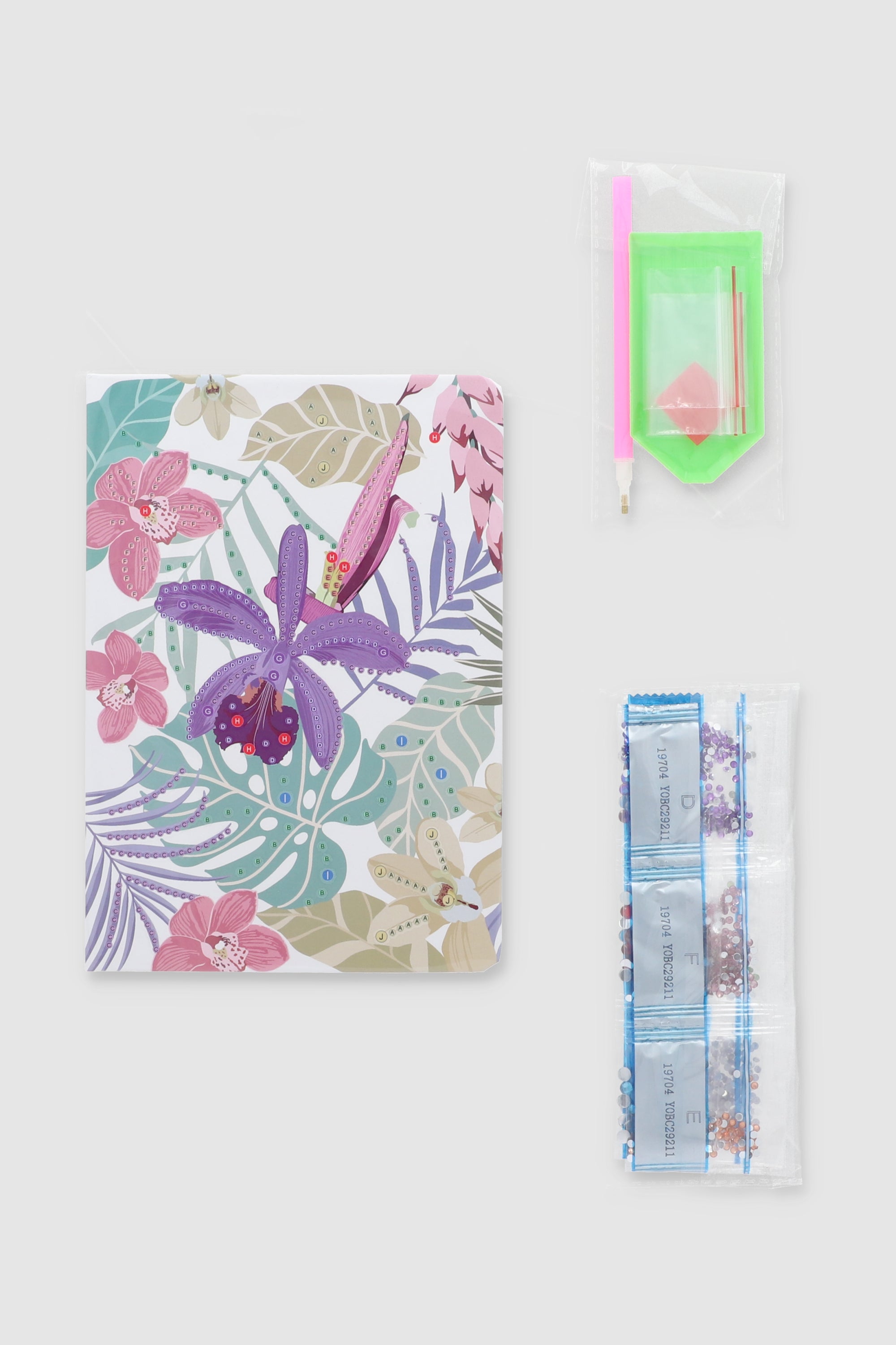 Set DIY libreta pixel flores tropicales MULTICOLOR