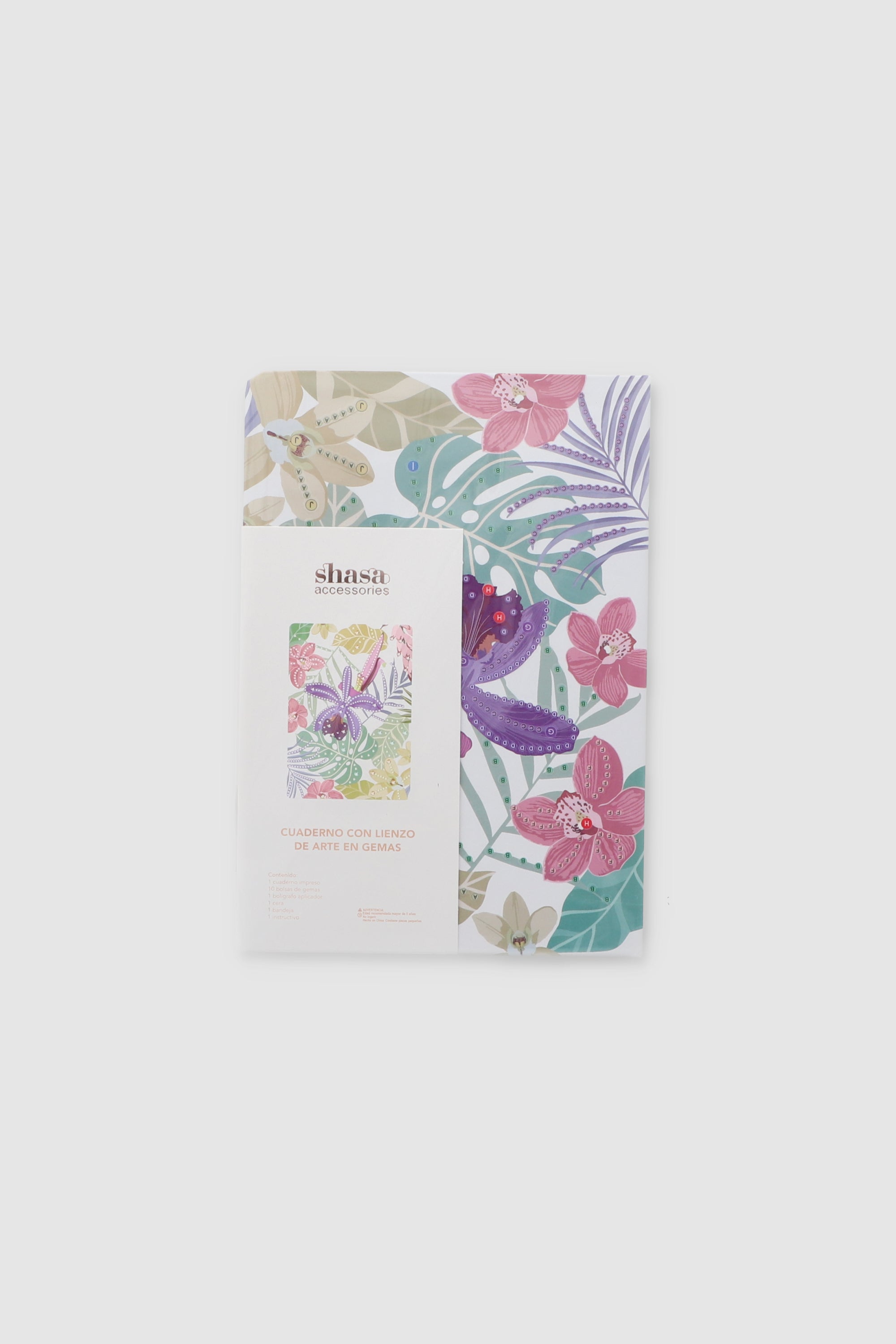 Set DIY libreta pixel flores tropicales MULTICOLOR