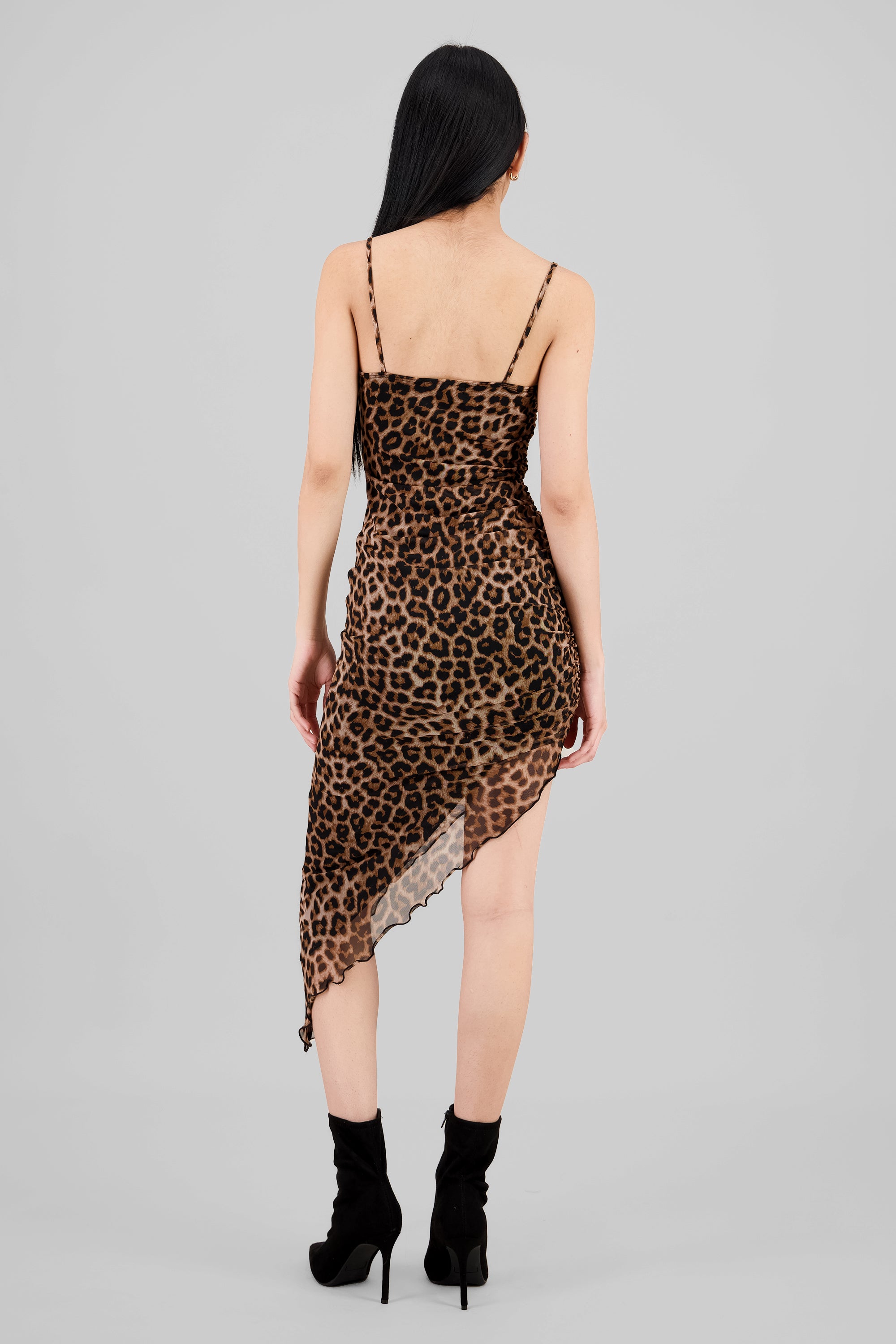 Vestido mesh leopardo CAFE COMBO