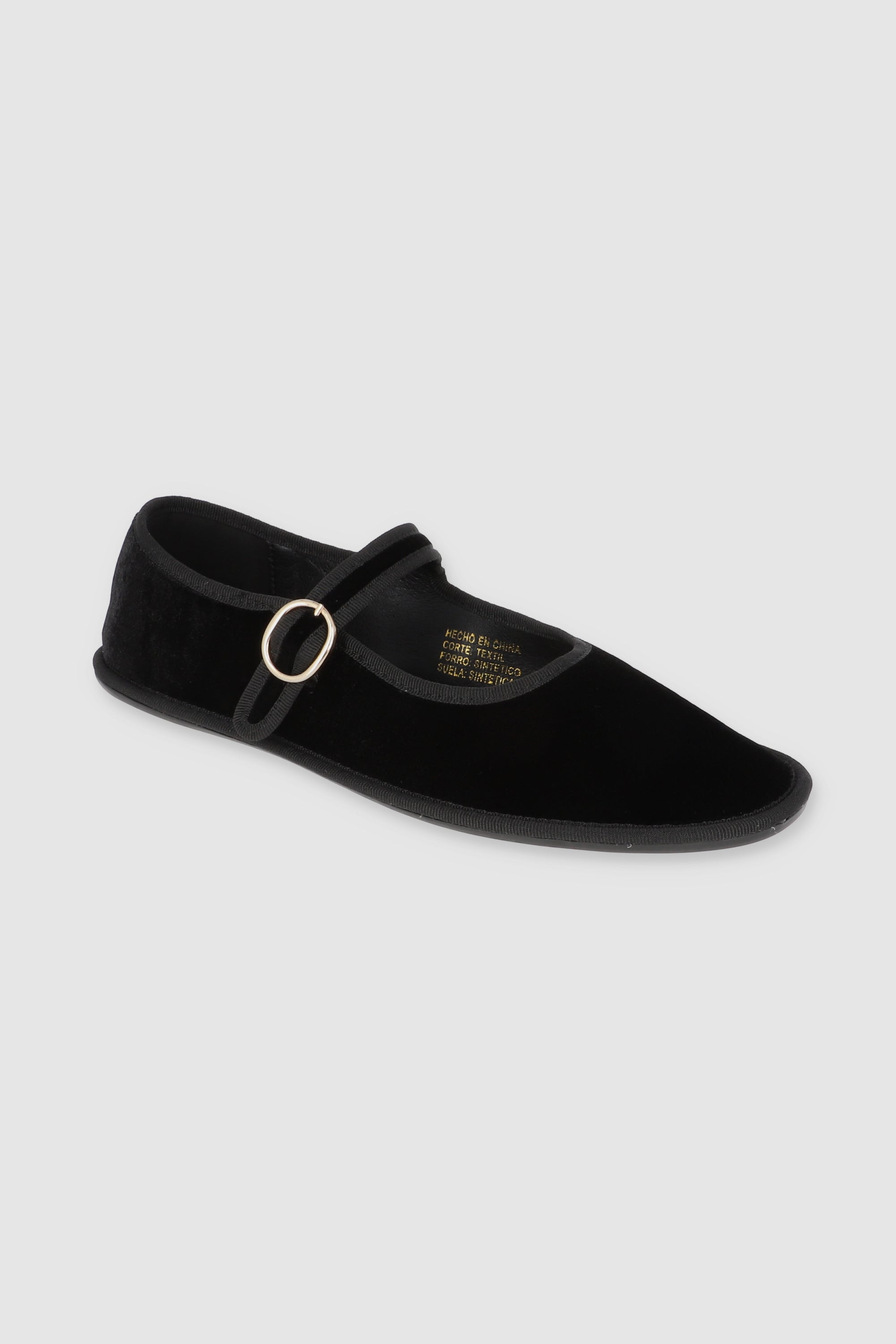 FLATS TERCIOPELO MARY JANE NEGRO