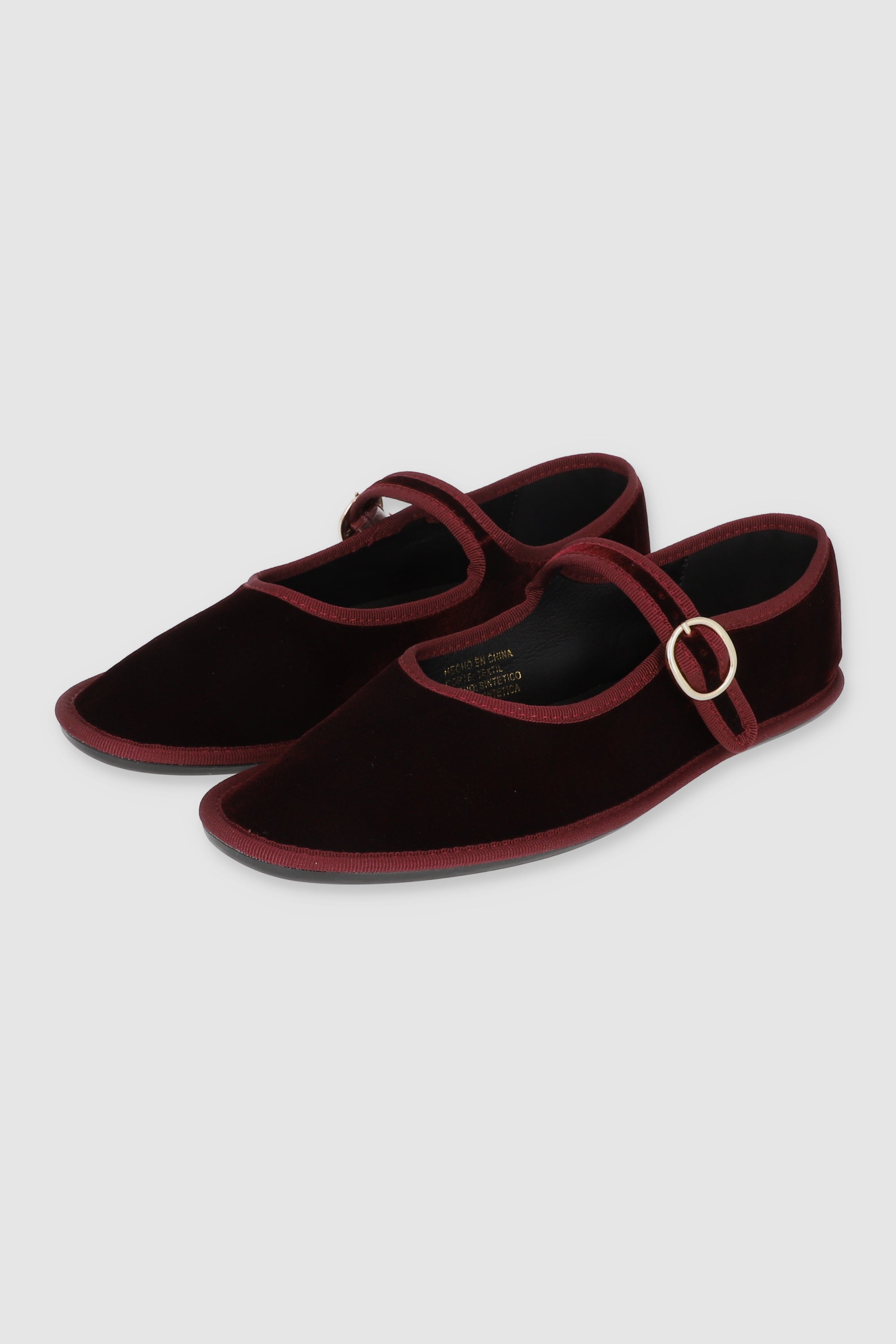 FLATS TERCIOPELO MARY JANE VINO