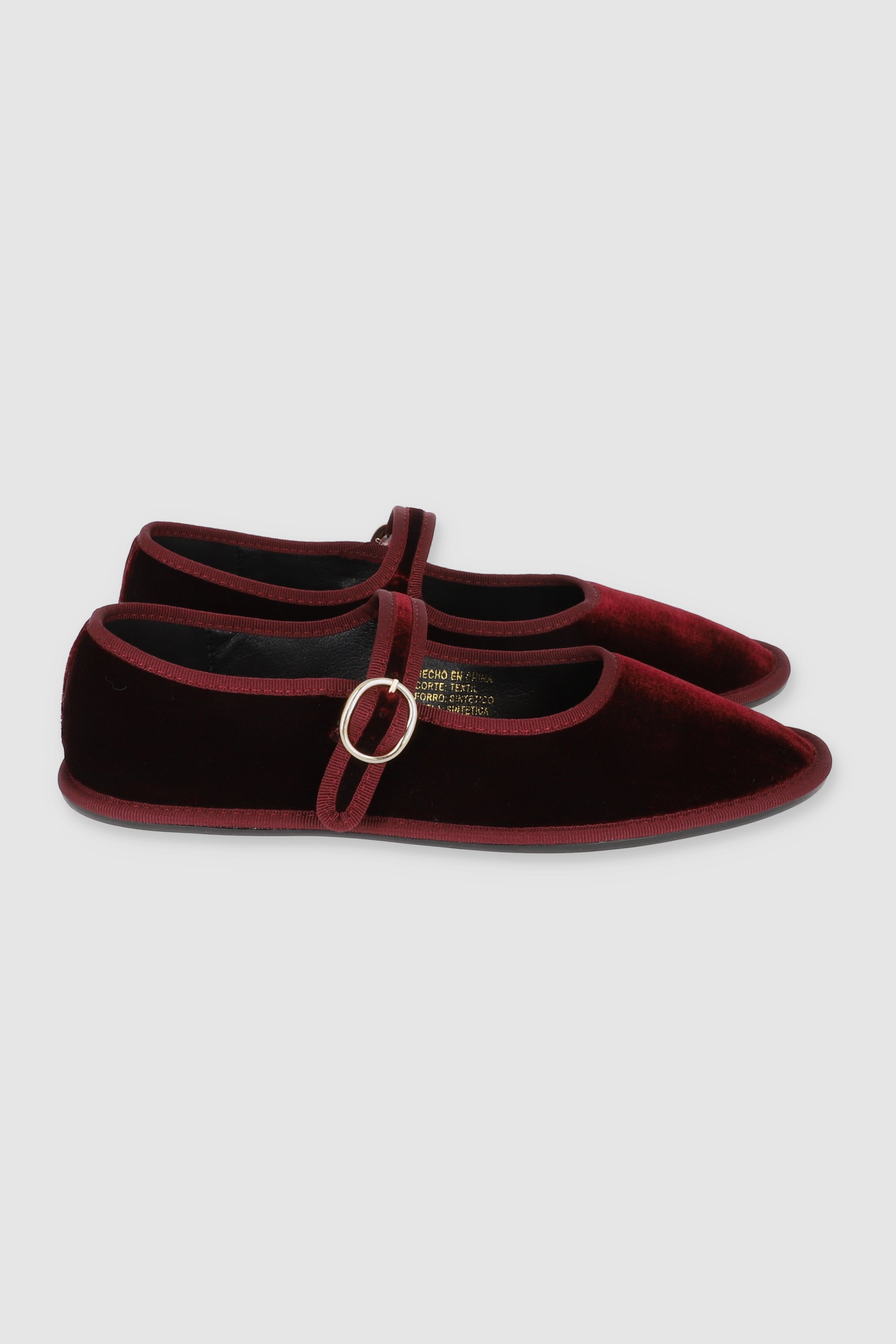 FLATS TERCIOPELO MARY JANE VINO