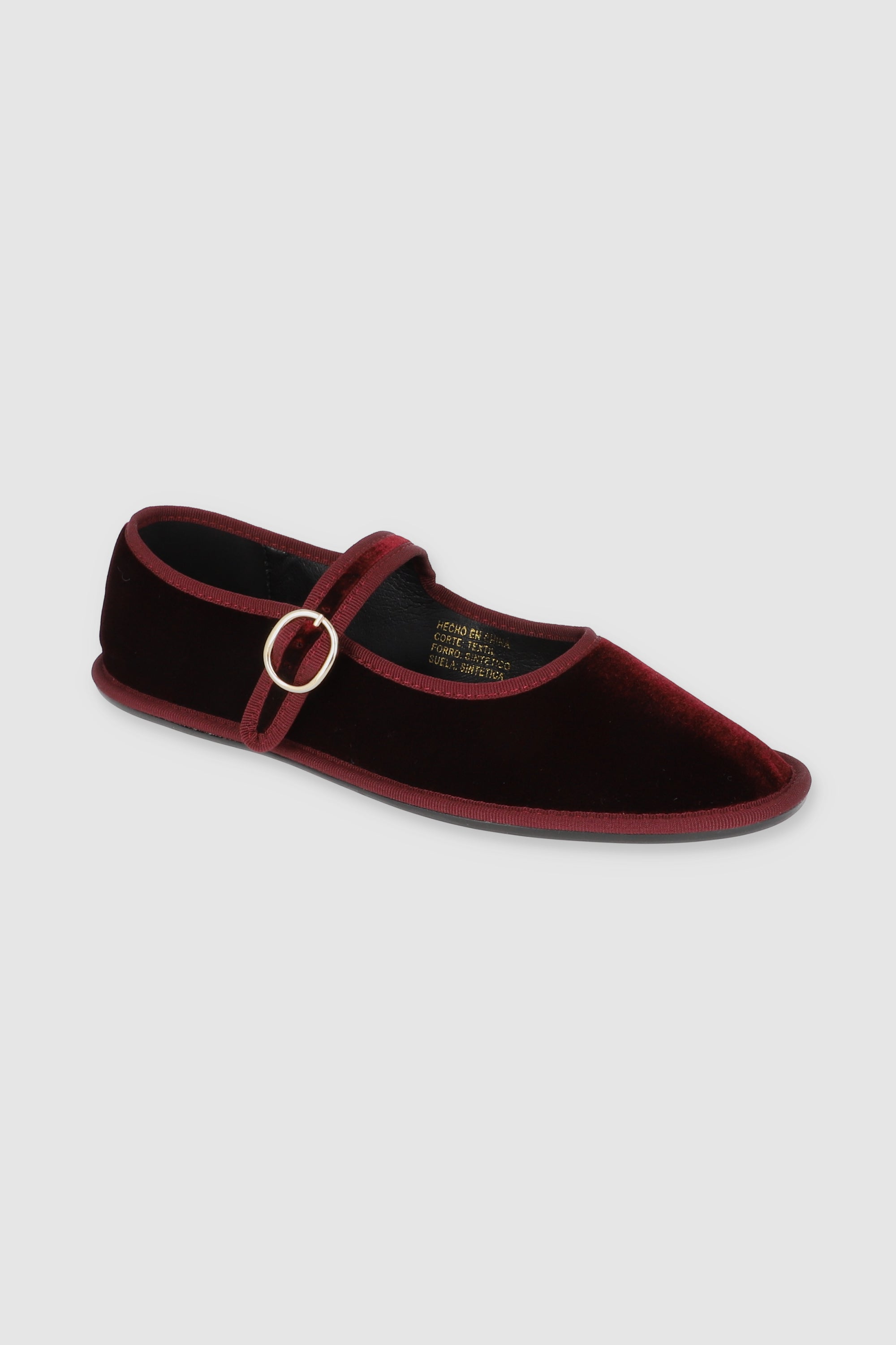 FLATS TERCIOPELO MARY JANE VINO