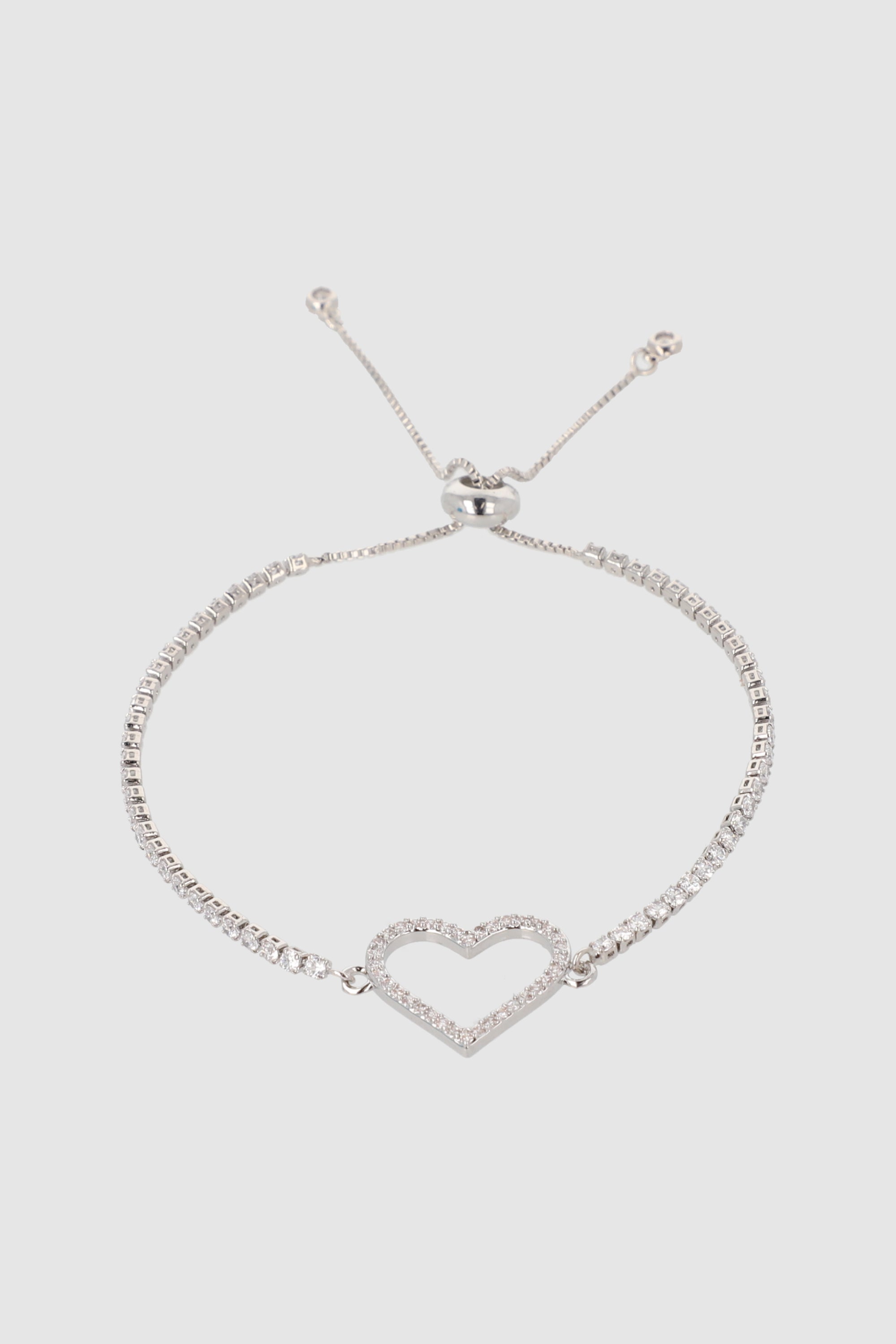 Pulsera corazon silueta PLATA