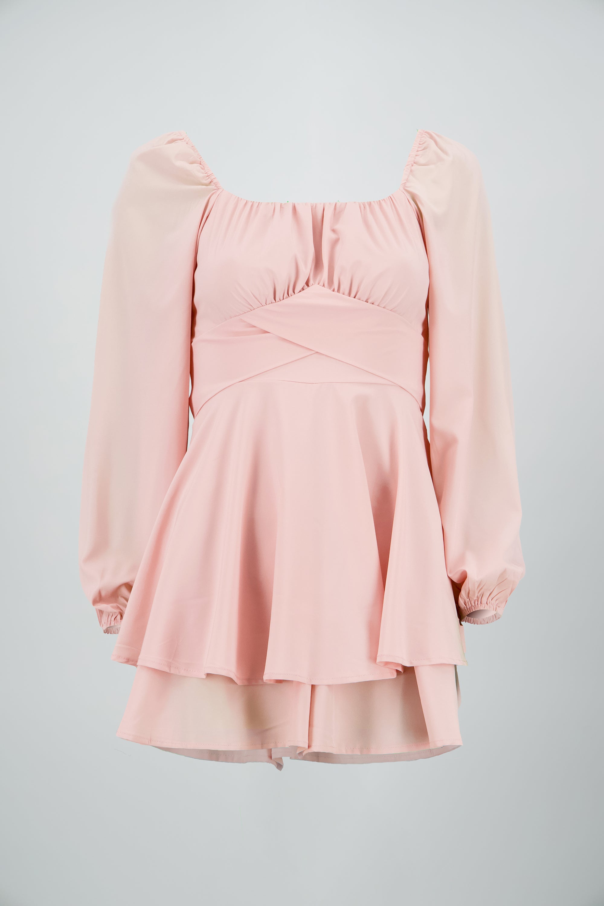 Romper liso con mangas abullonadas PALO DE ROSA
