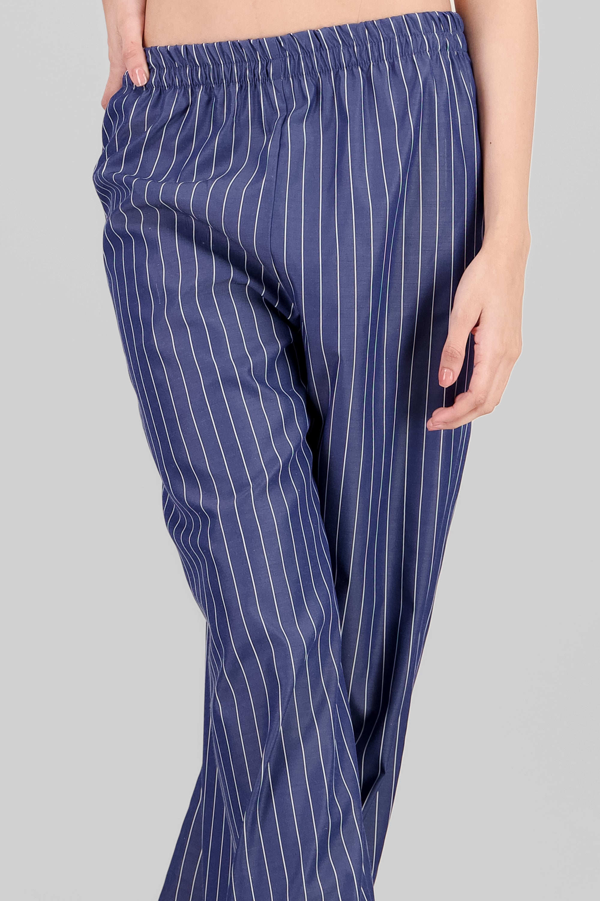 Pantalon amplio rayas AZUL COMBO