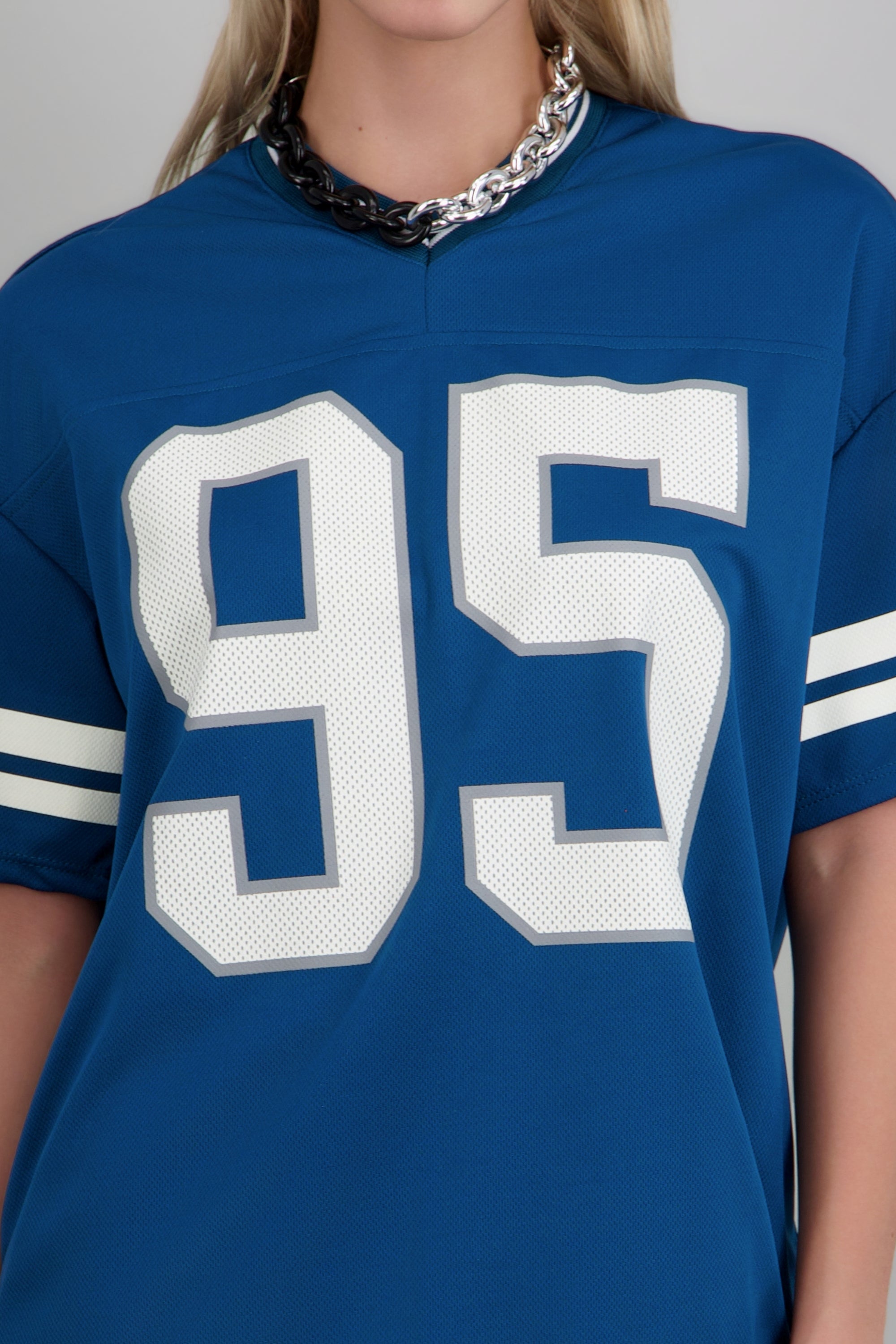 Playera deportiva estampado numeros AZUL PATO