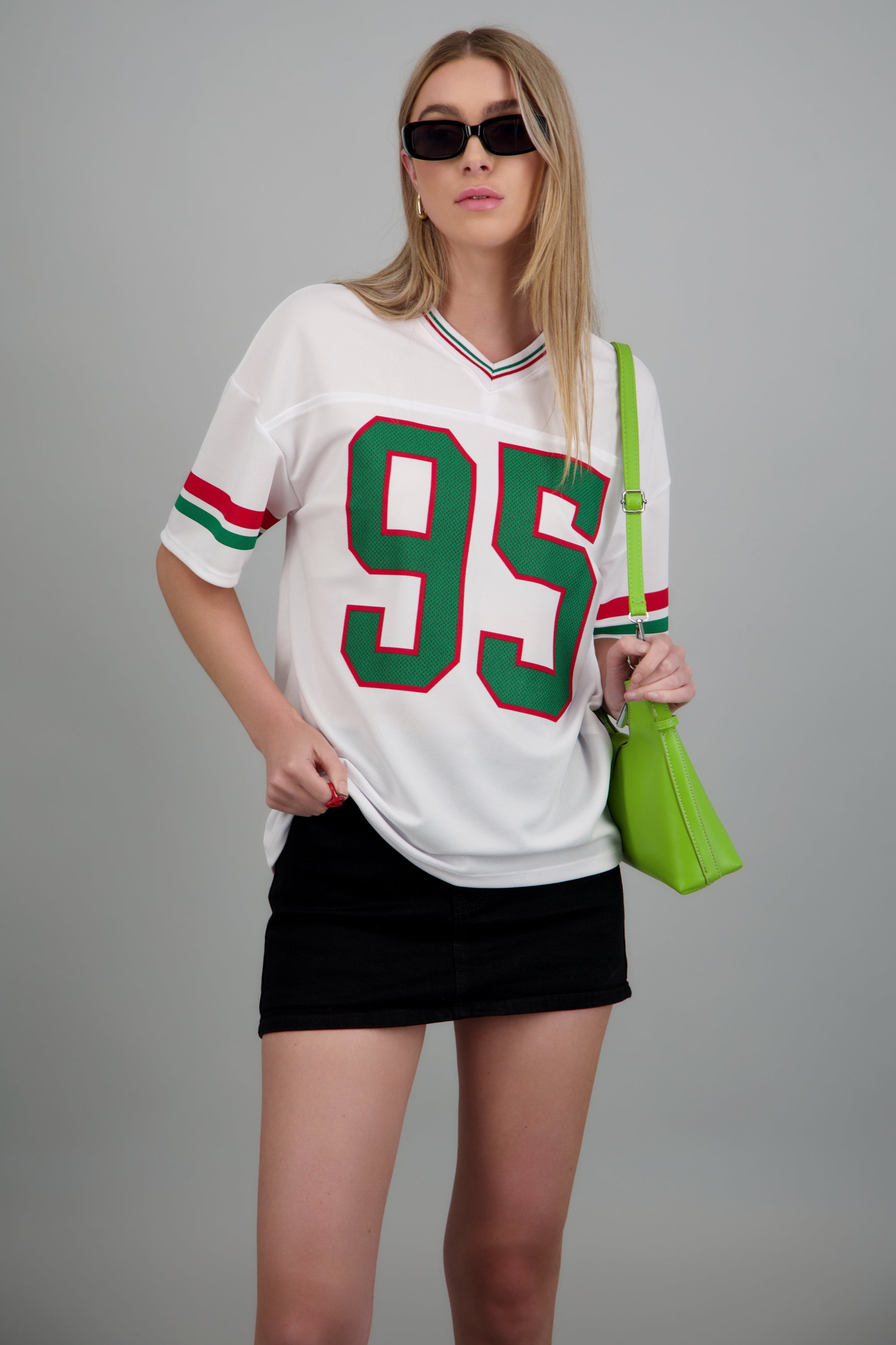 Playera deportiva estampado numeros BLANCO COMBO