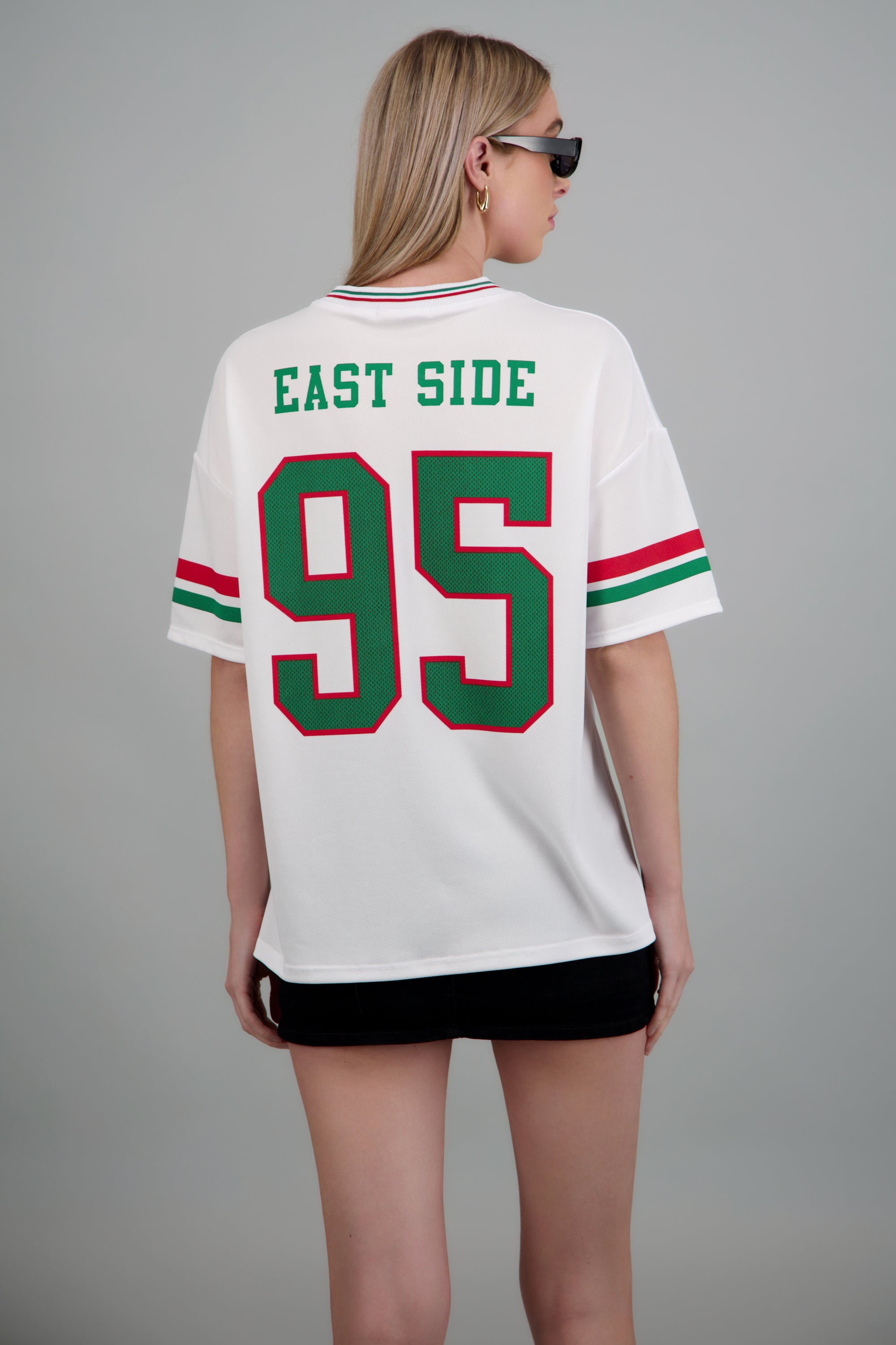 Playera deportiva estampado numeros BLANCO COMBO