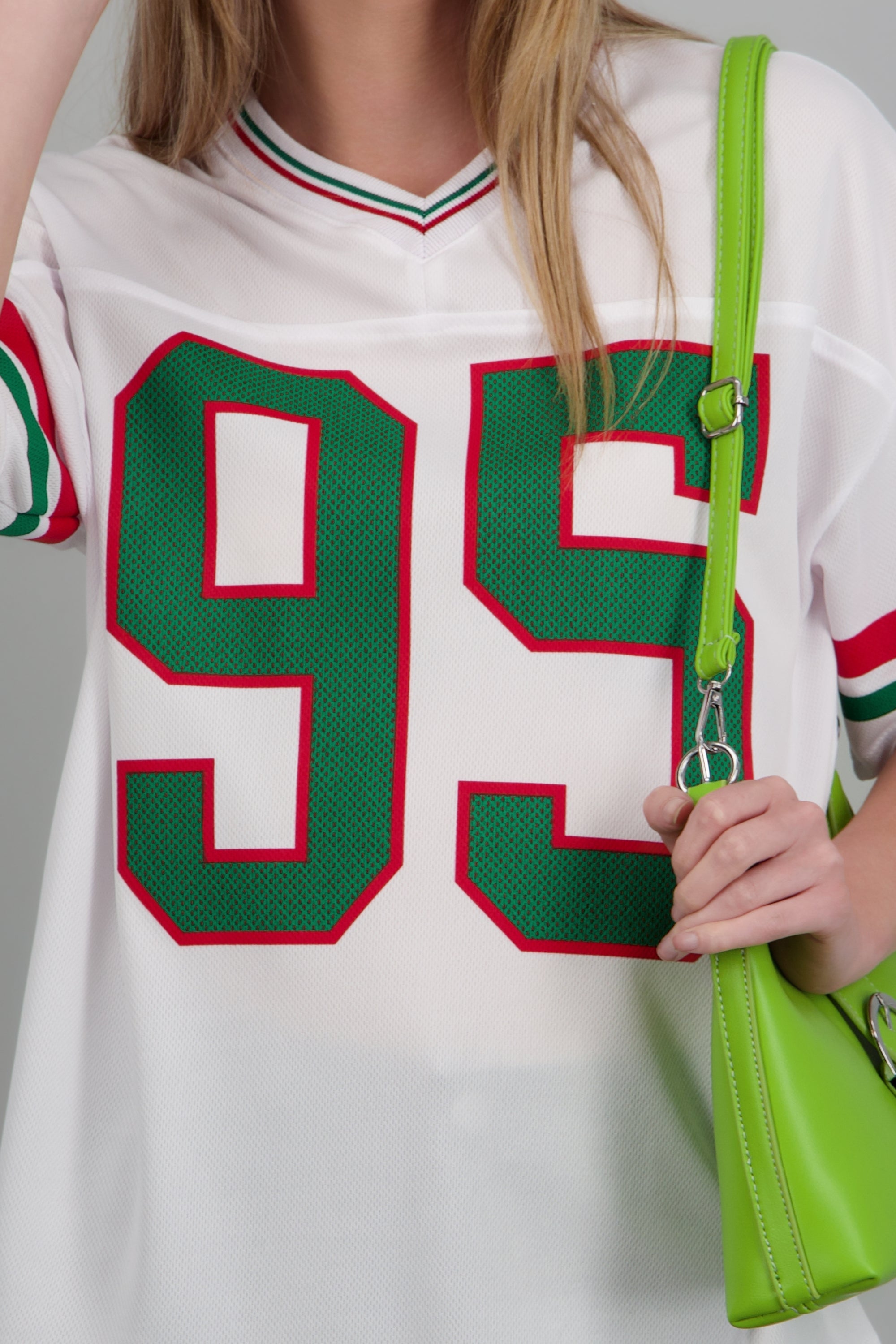 Playera deportiva estampado numeros BLANCO COMBO