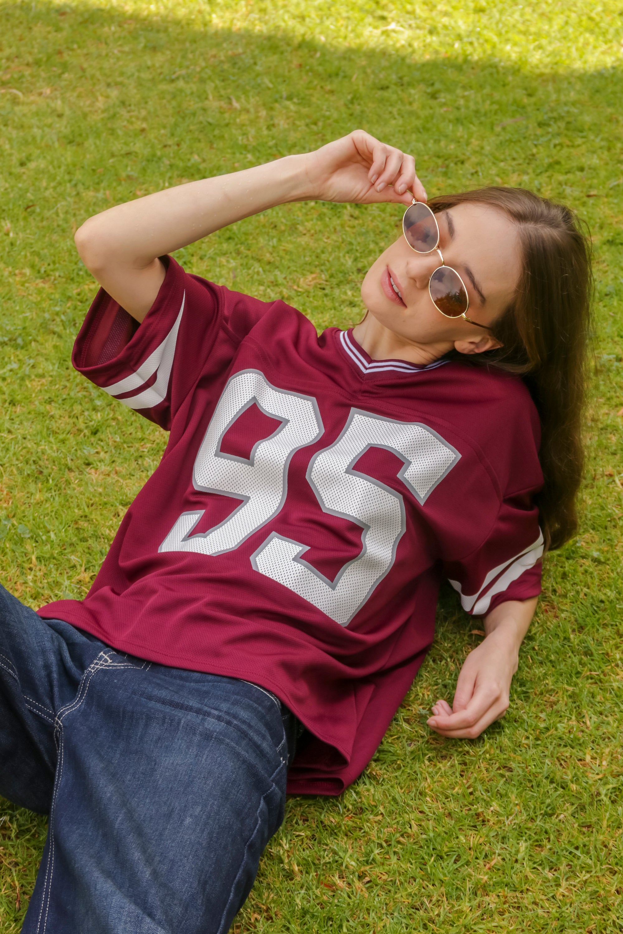 Playera deportiva estampado numeros CIRUELA