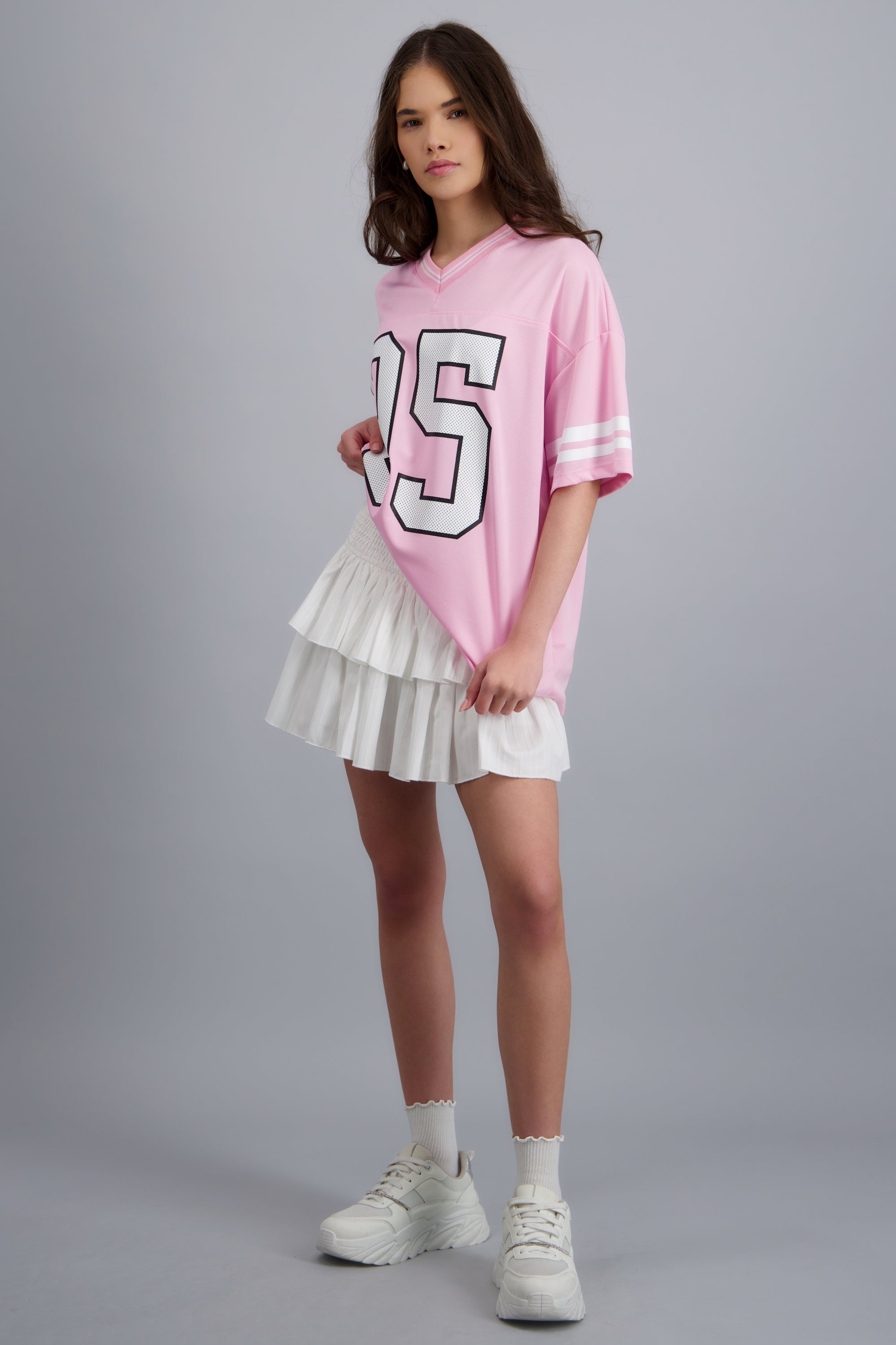 Playera deportiva estampado numeros CORAL