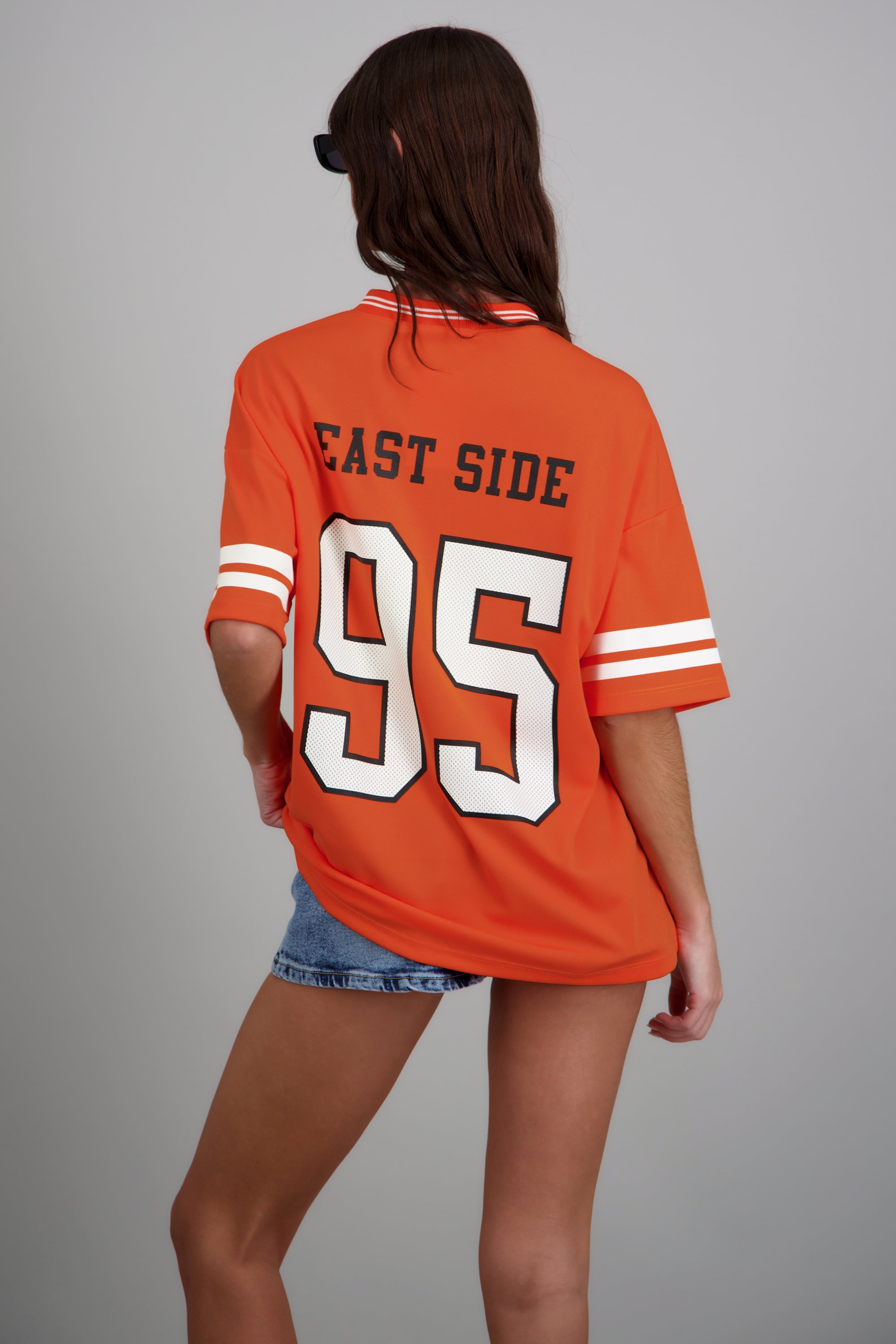 Playera deportiva estampado numeros NARANJA