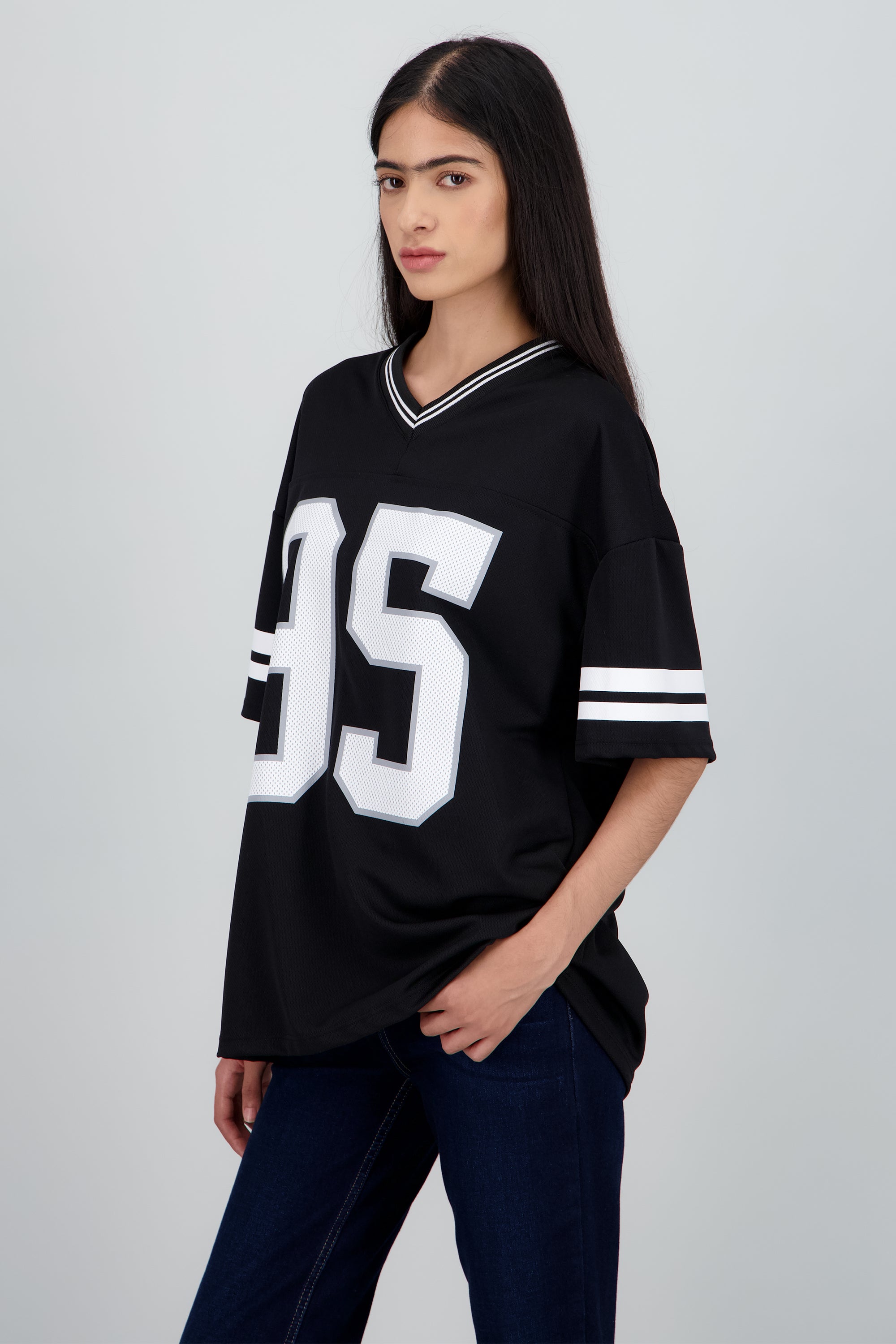 Playera deportiva estampado numeros NEGRO COMBO