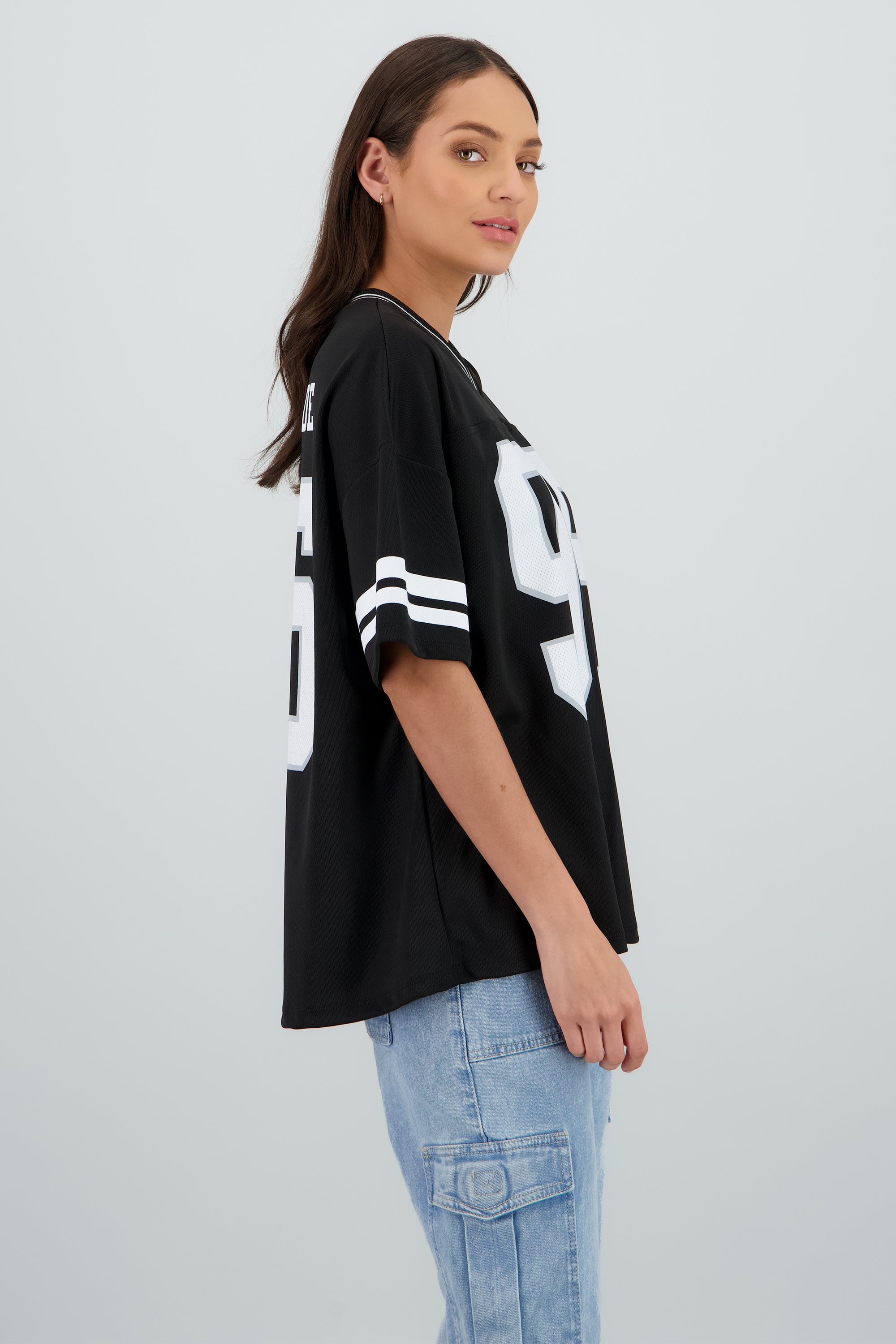 Playera deportiva estampado numeros NEGRO COMBO