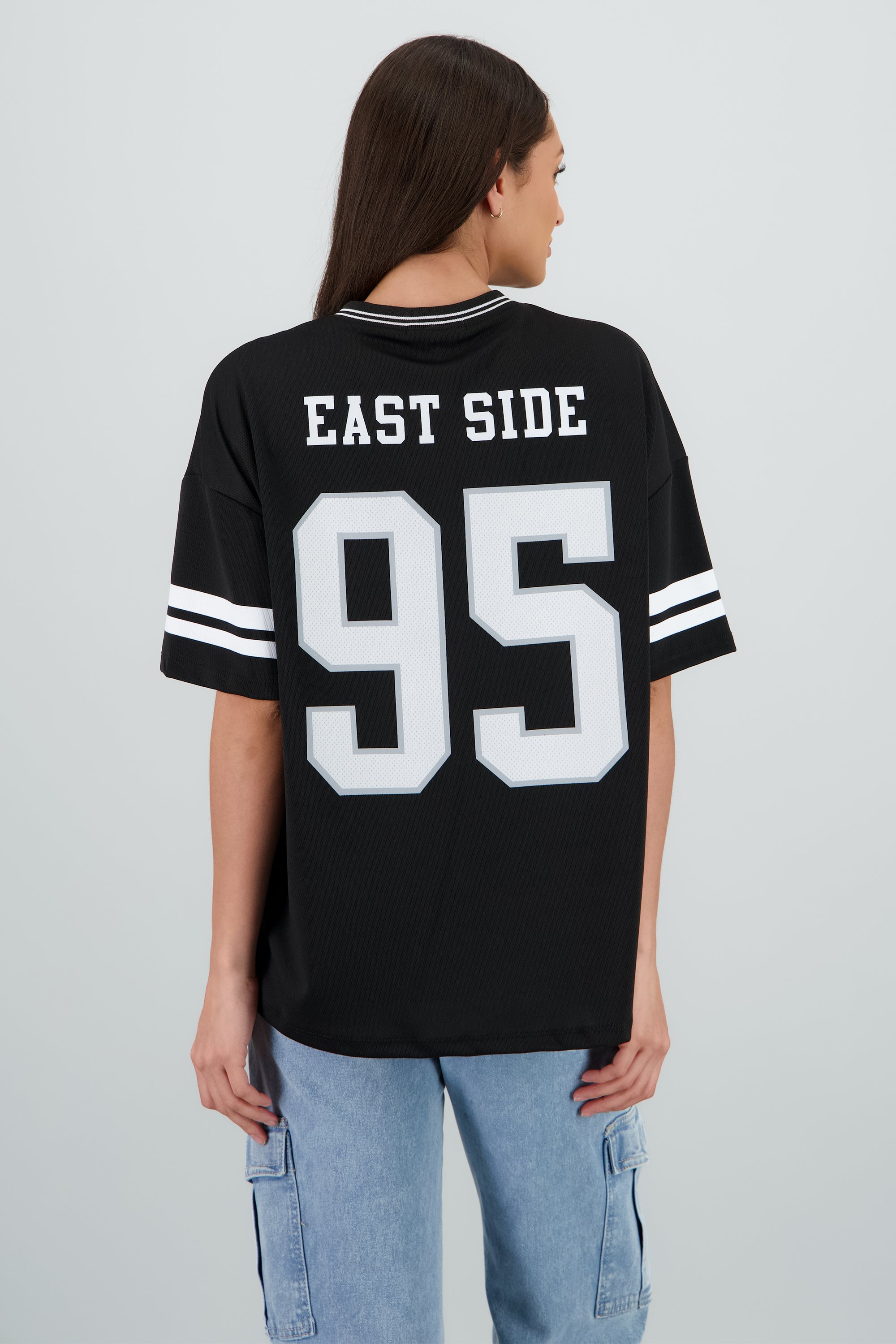 Playera deportiva estampado numeros NEGRO COMBO