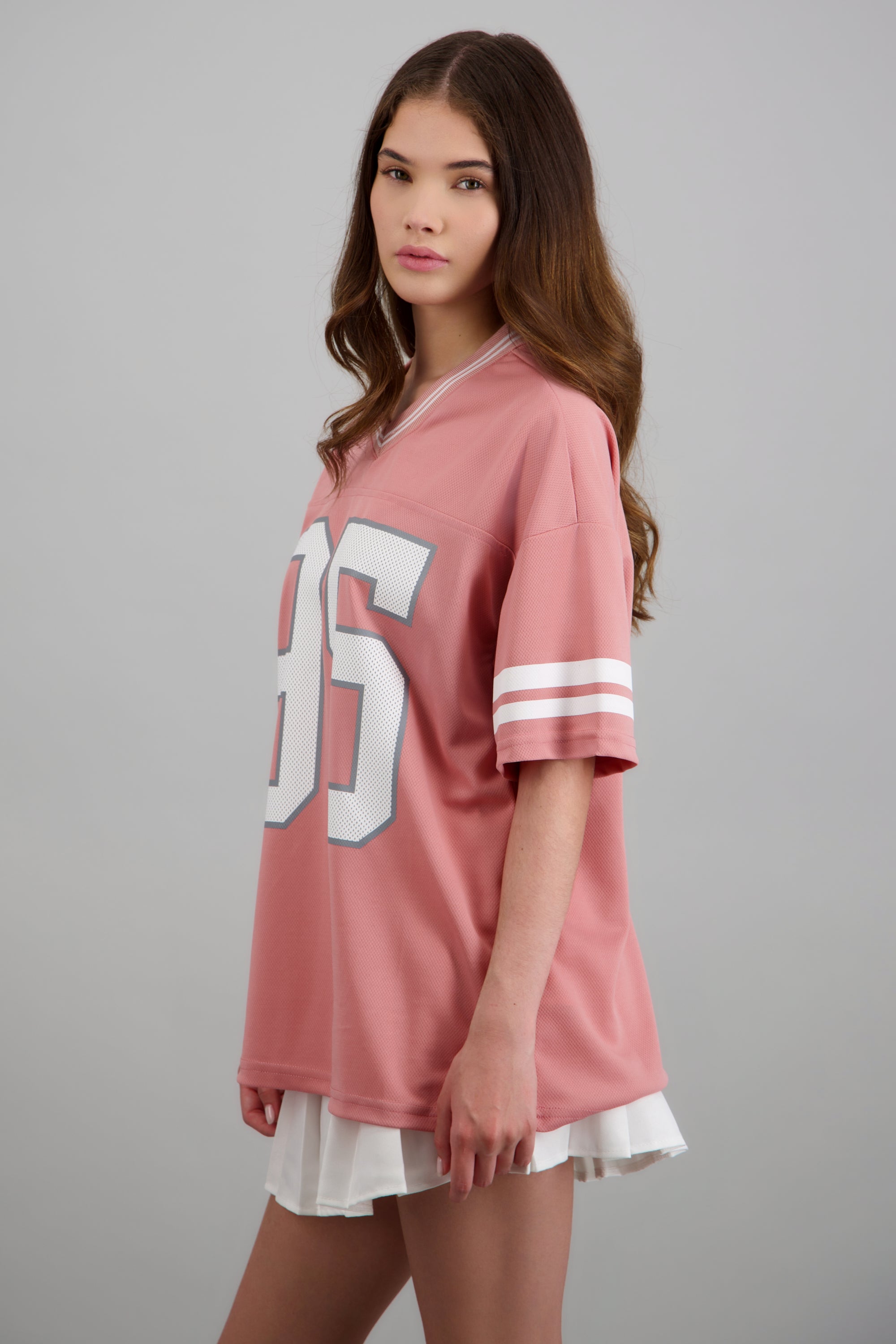 Playera deportiva estampado numeros PALO DE ROSA
