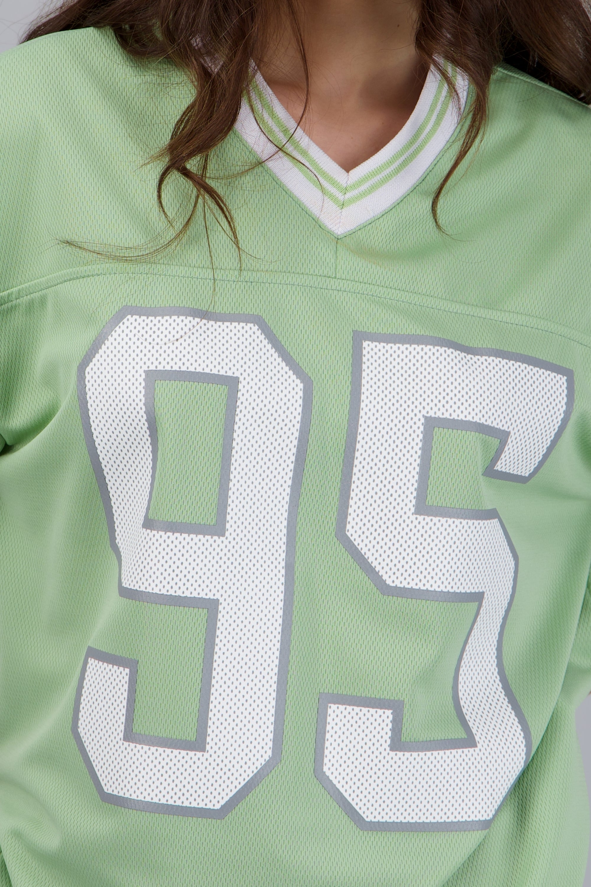 Playera deportiva estampado numeros VERDE CLARO