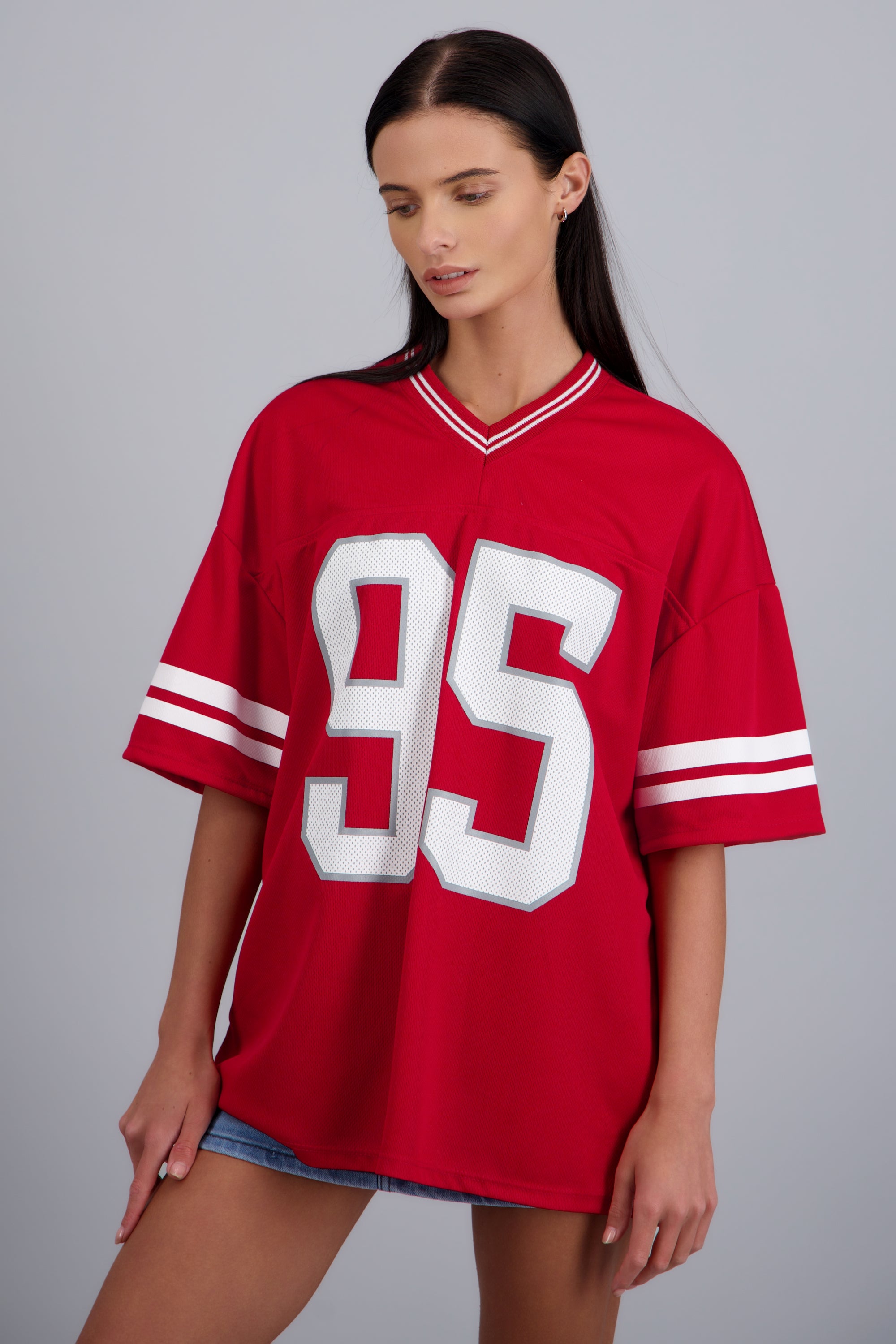 Playera deportiva estampado numeros ROJO TOMATE