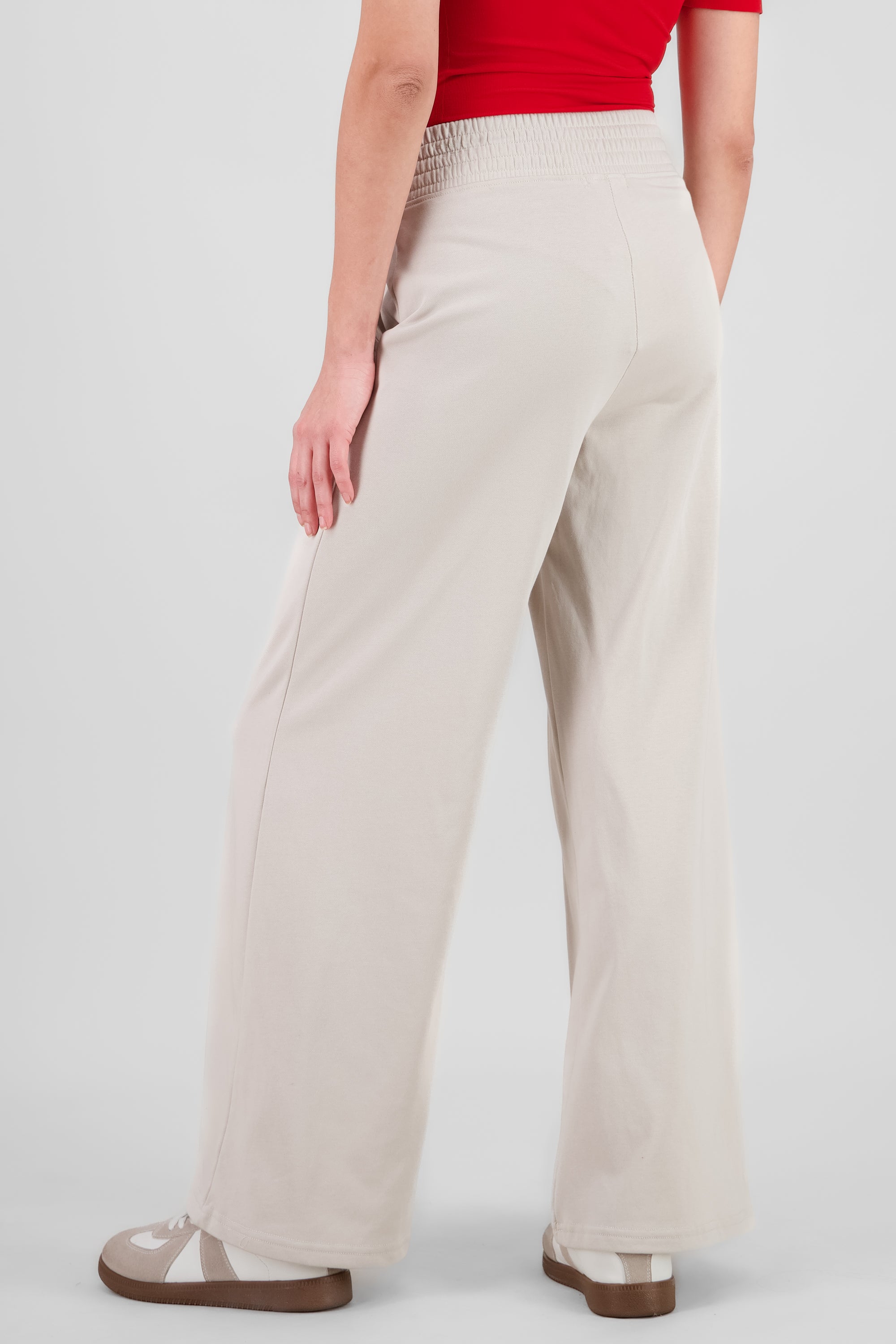 Pants pretina cruzada fit amplio tacto suave BEIGE