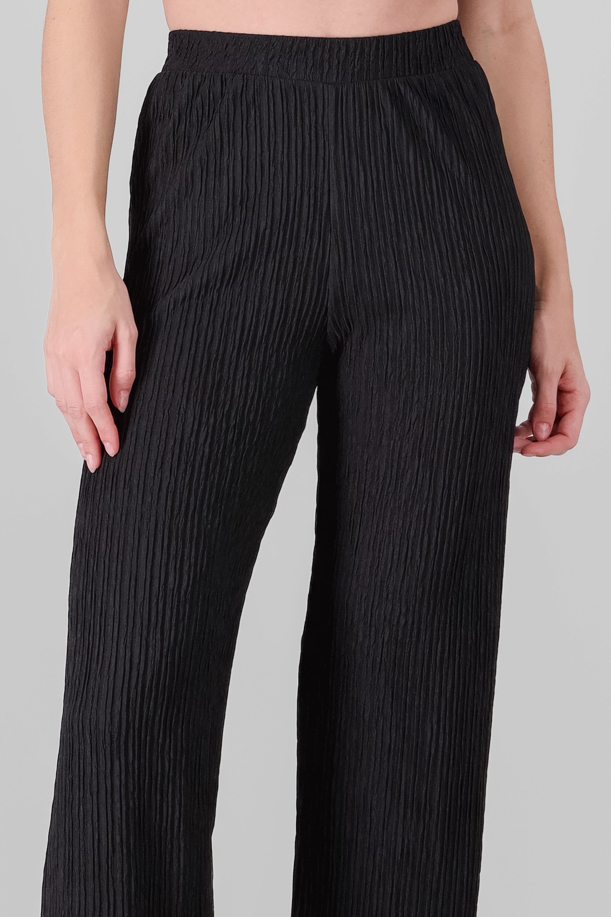 Pantalon fluido textura NEGRO