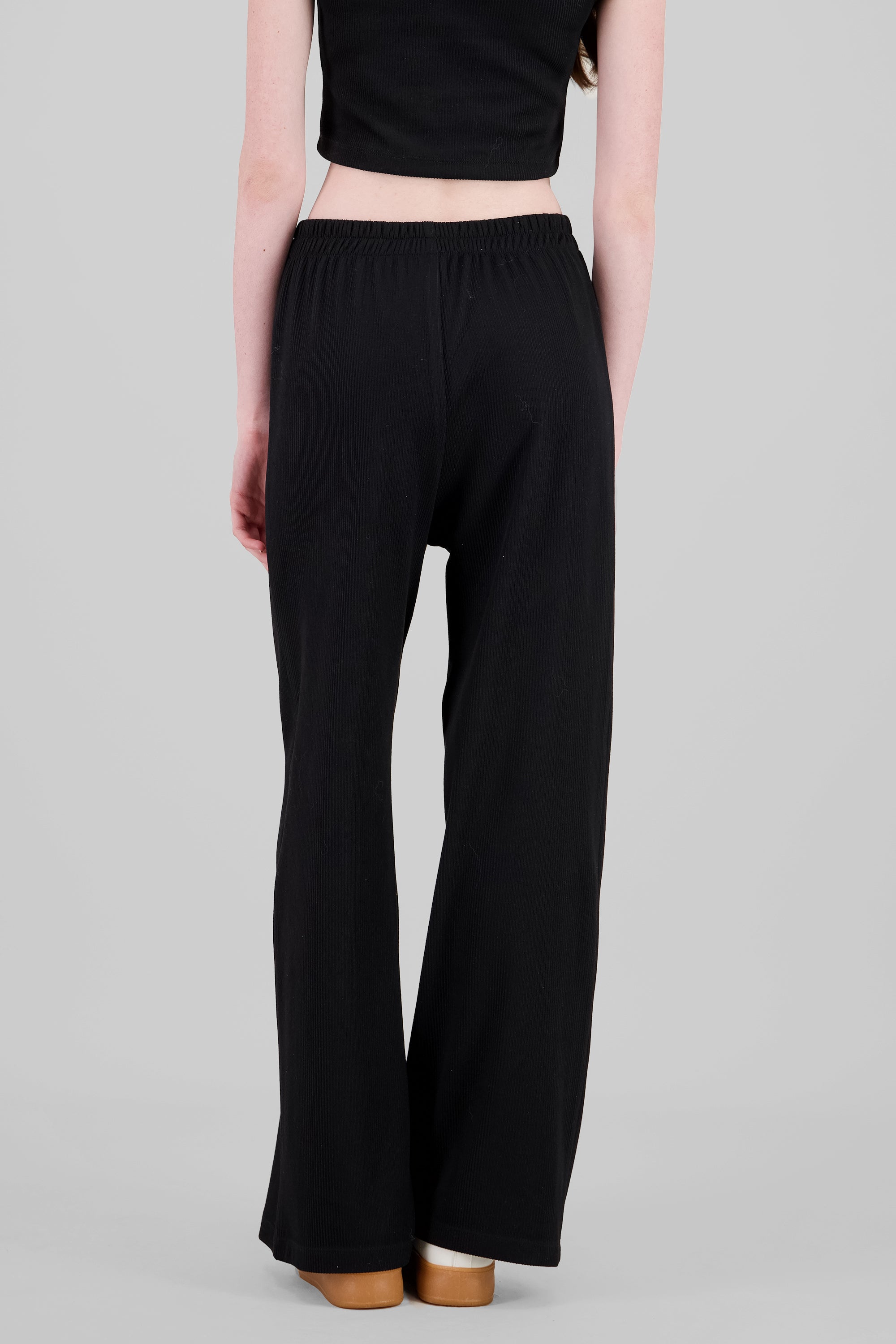 Pantalon acanalado amplio NEGRO