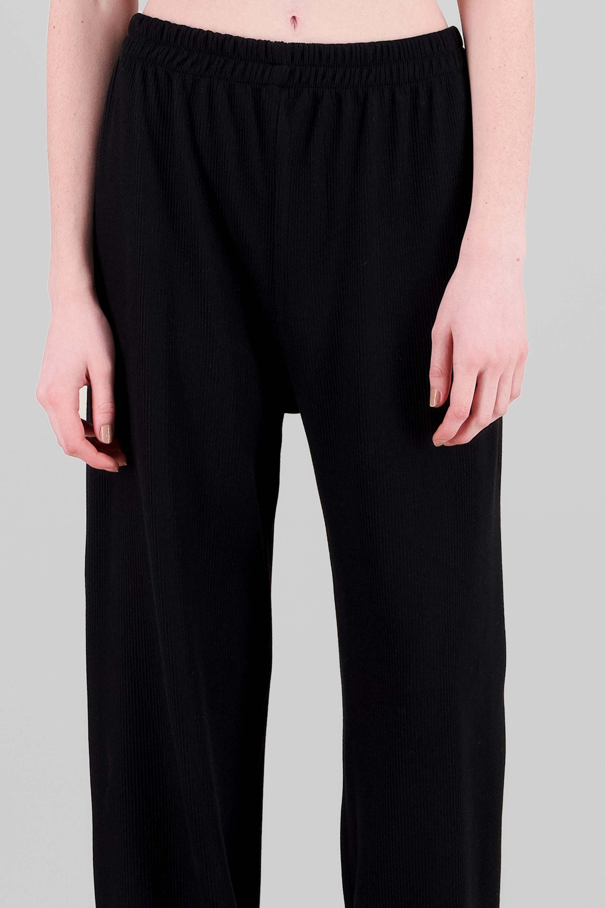 Pantalon acanalado amplio NEGRO