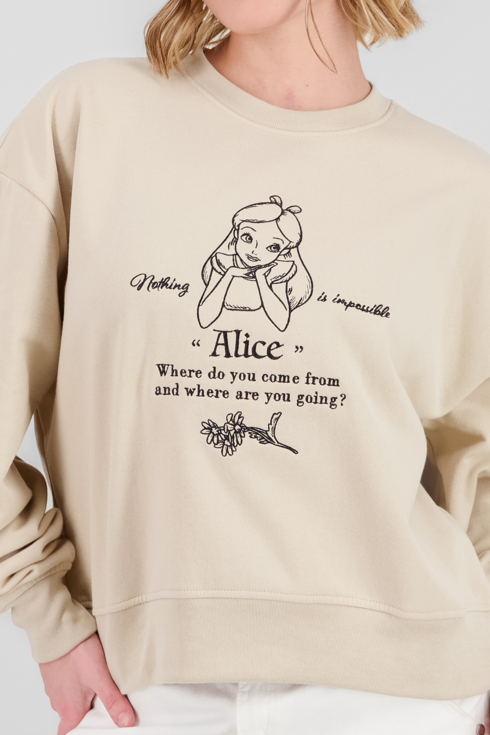 Sudadera alicia bordado ARENA