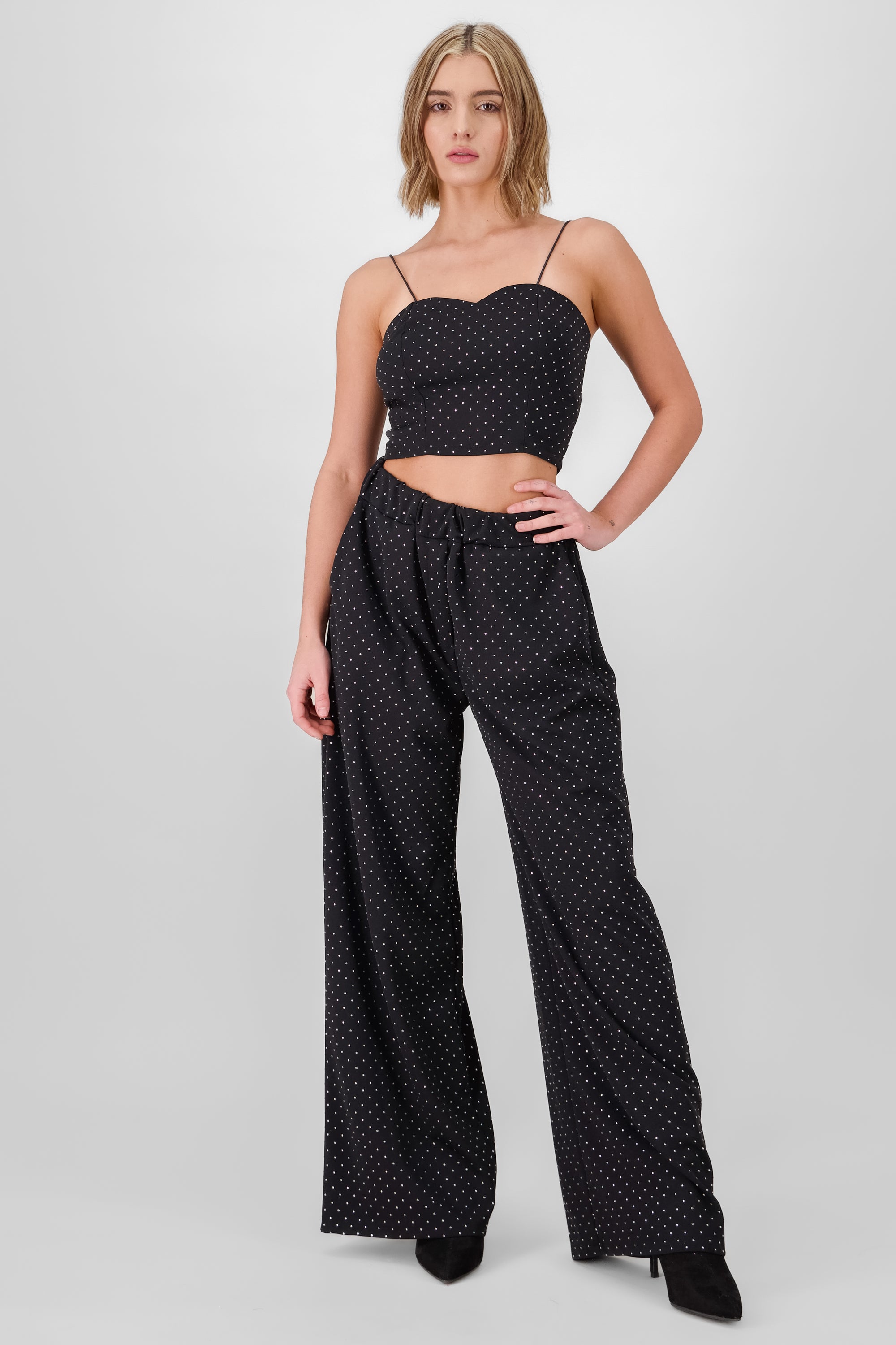 PANTALON BRILLOS NEGRO COMBO