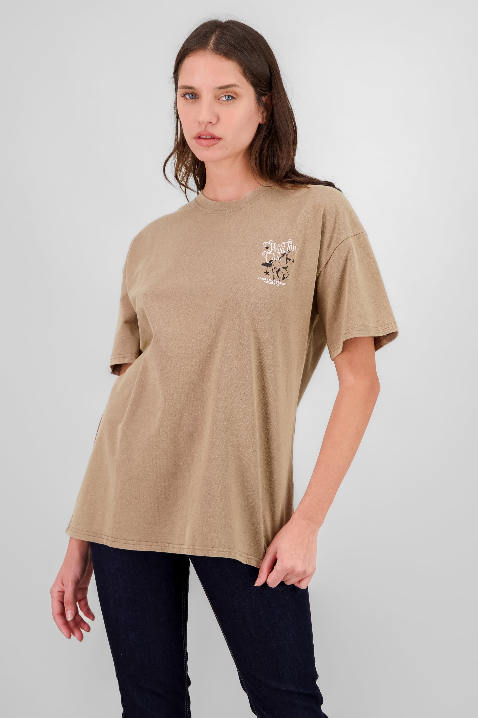 Playera estampado oversized CAFE COMBO