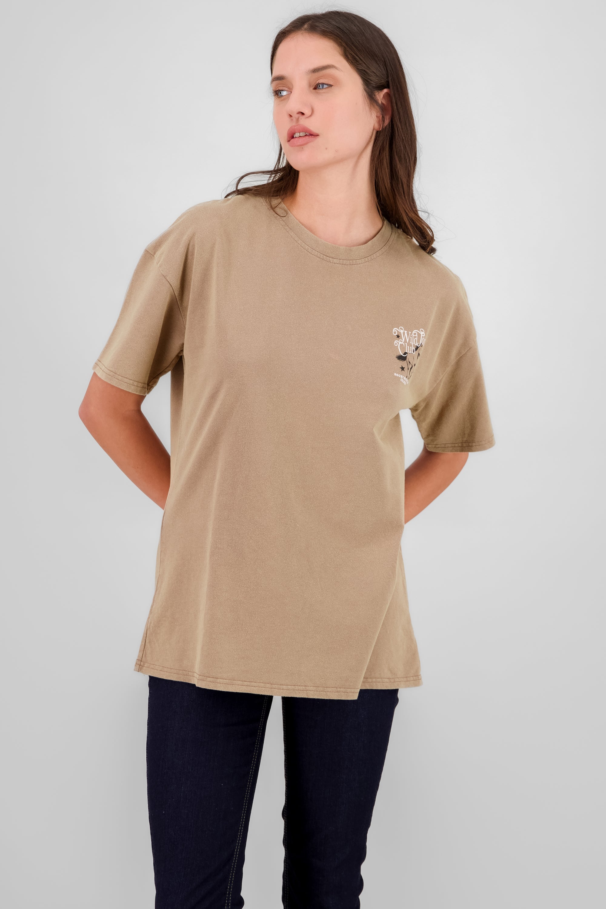 Playera estampado oversized CAFE COMBO