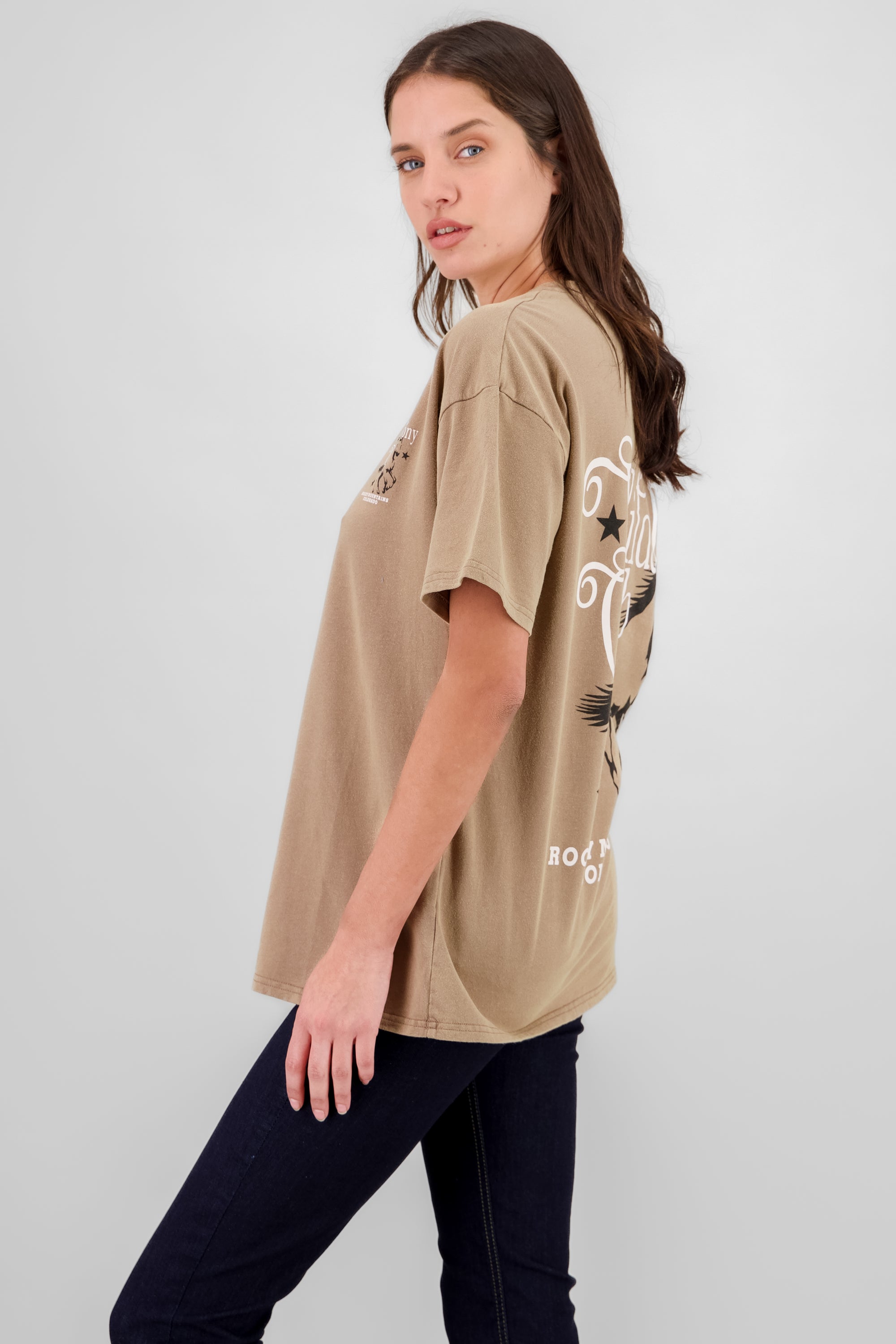 Playera estampado oversized CAFE COMBO