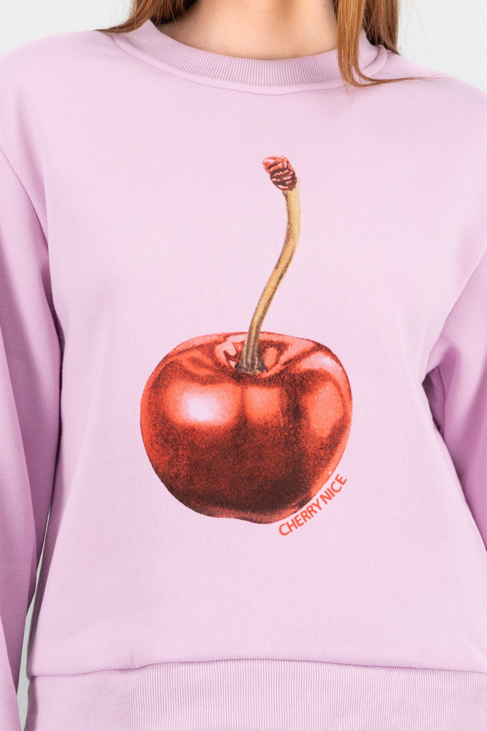 Sudadera larga estampado cereza ROSA COMBO