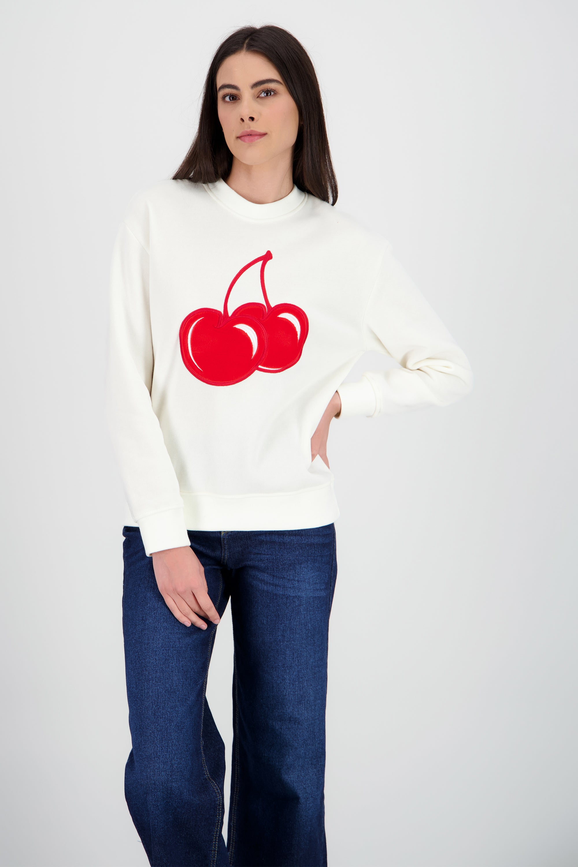 Sudadera oversize cereza textura