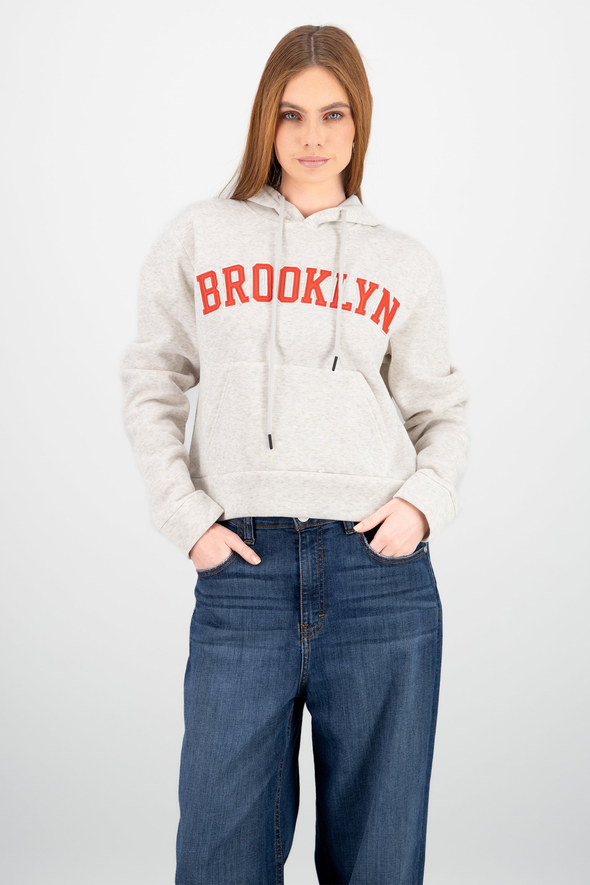 Sudadera oversize brooklyn GRIS COMBO