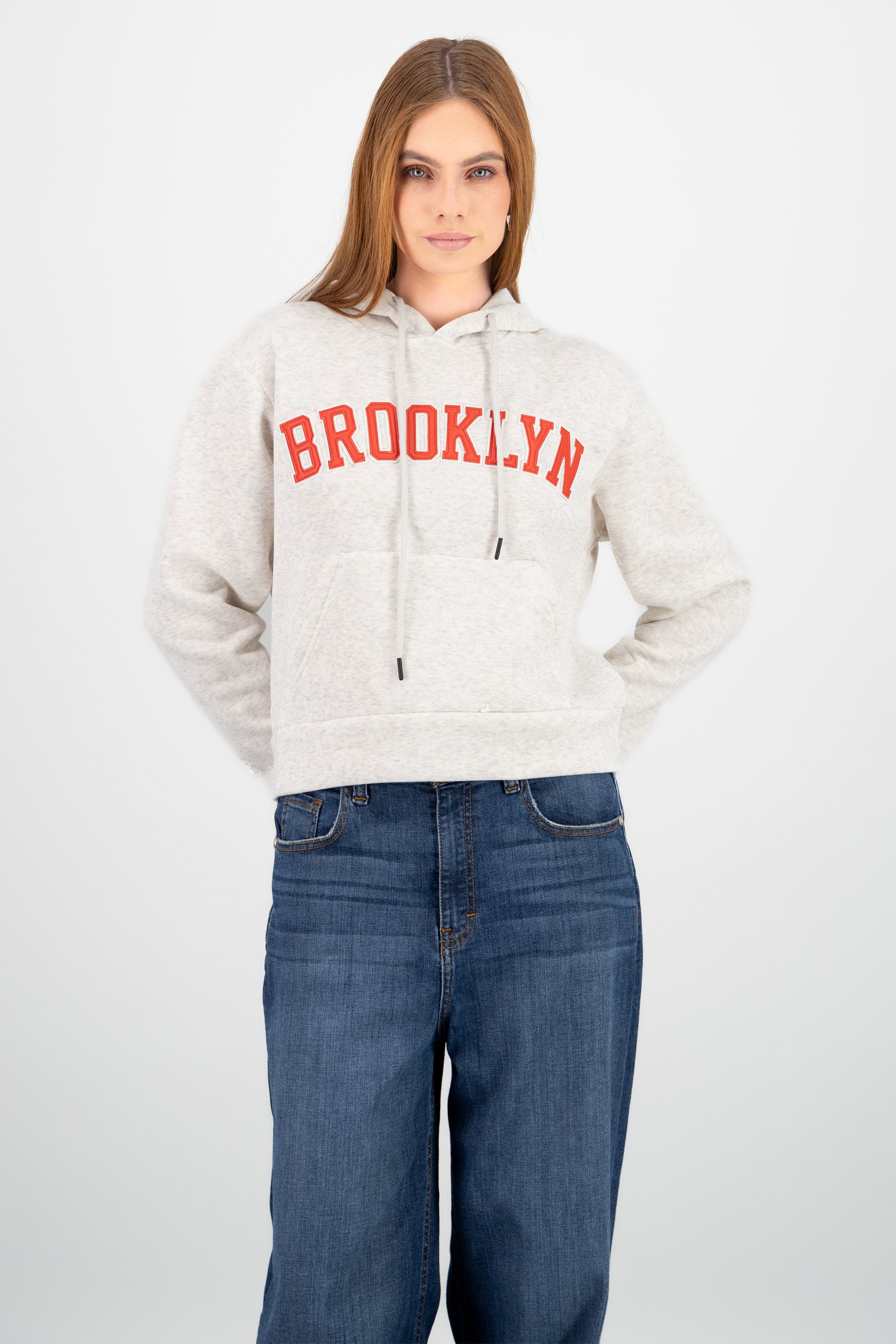 Sudadera oversize brooklyn GRIS COMBO