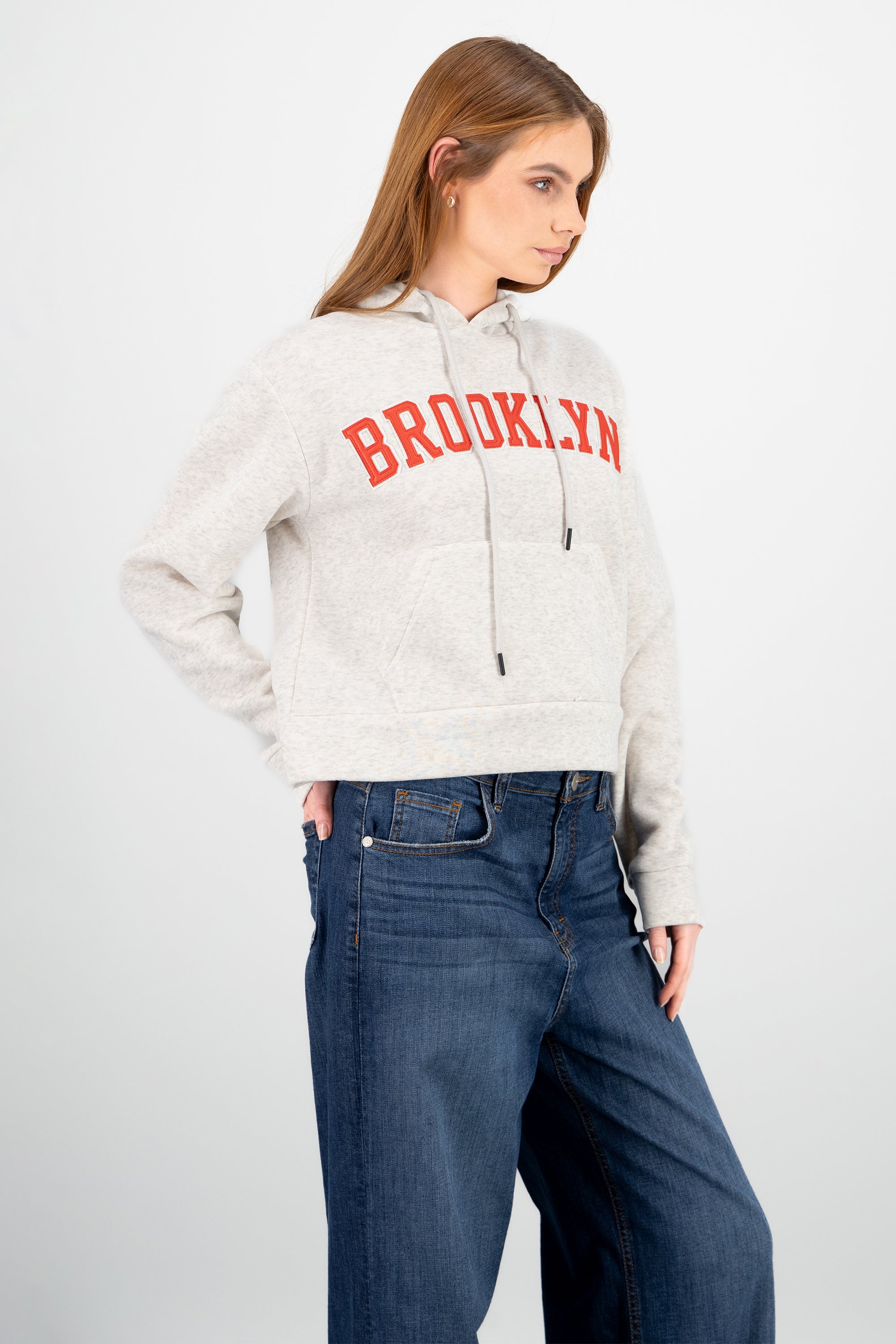 Sudadera oversize brooklyn GRIS COMBO