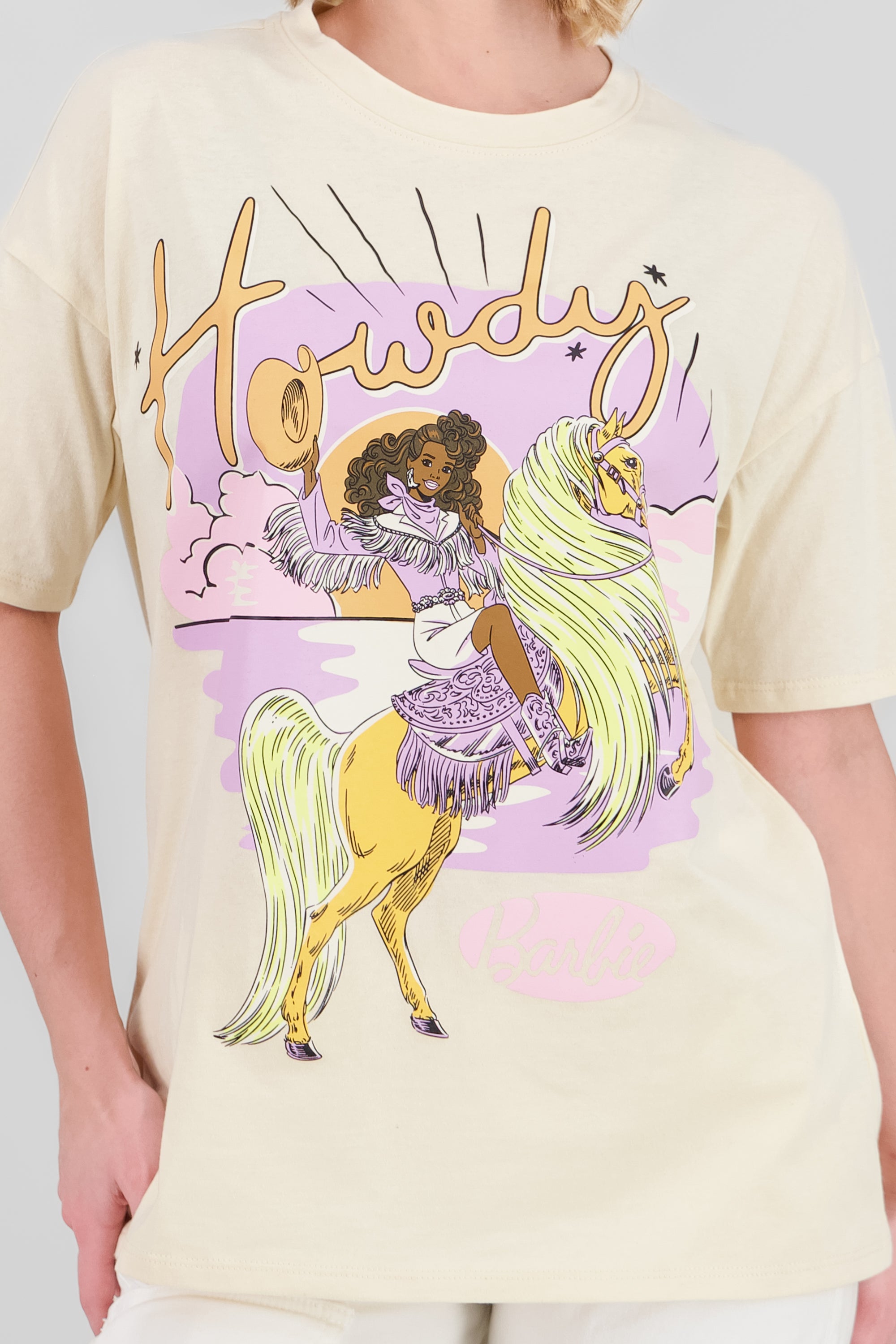 Playera barbie caballo manga corta ARENA