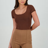 Bodysuit escote cuadrado doble tela