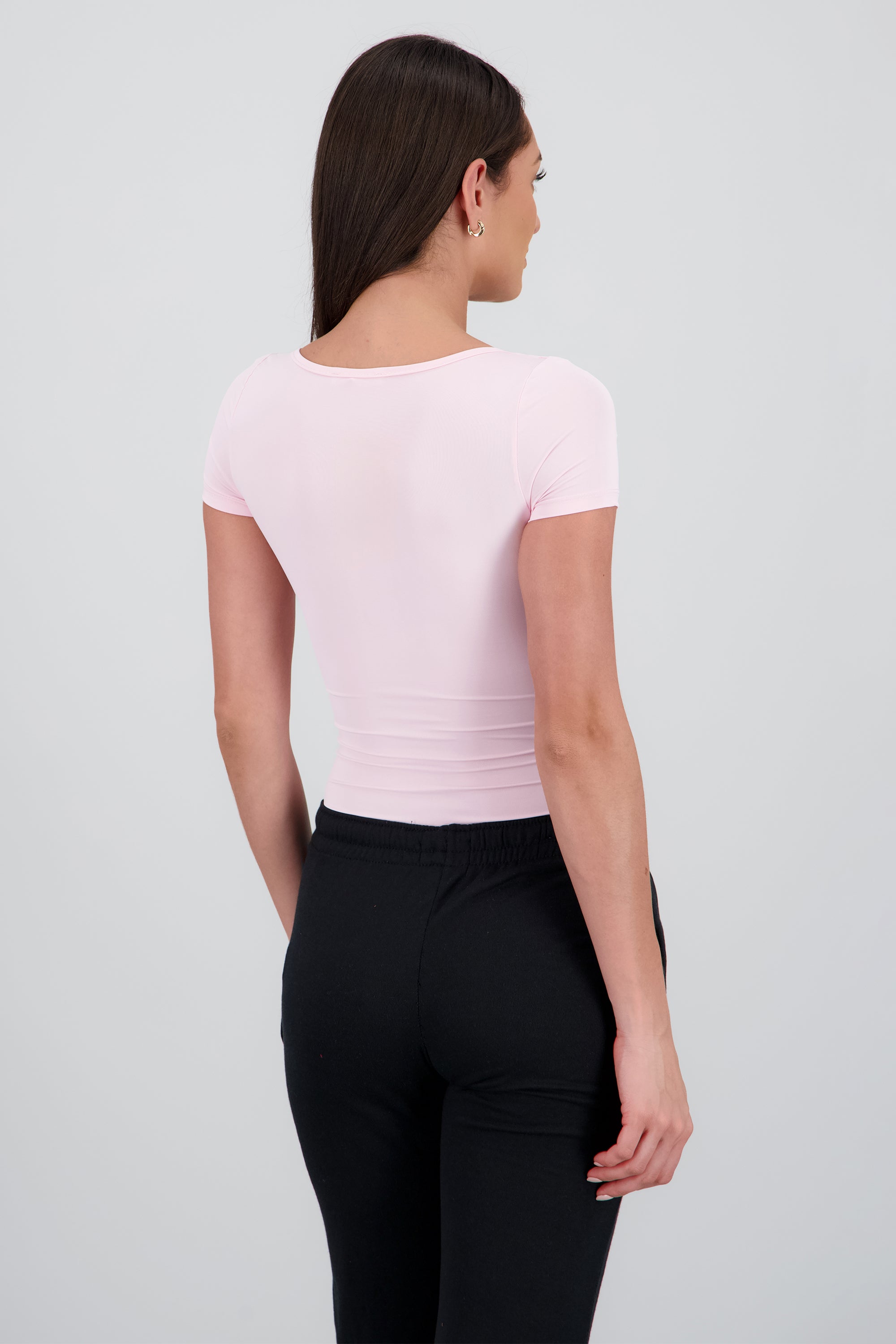 Bodysuit escote cuadrado doble tela ROSA PASTEL