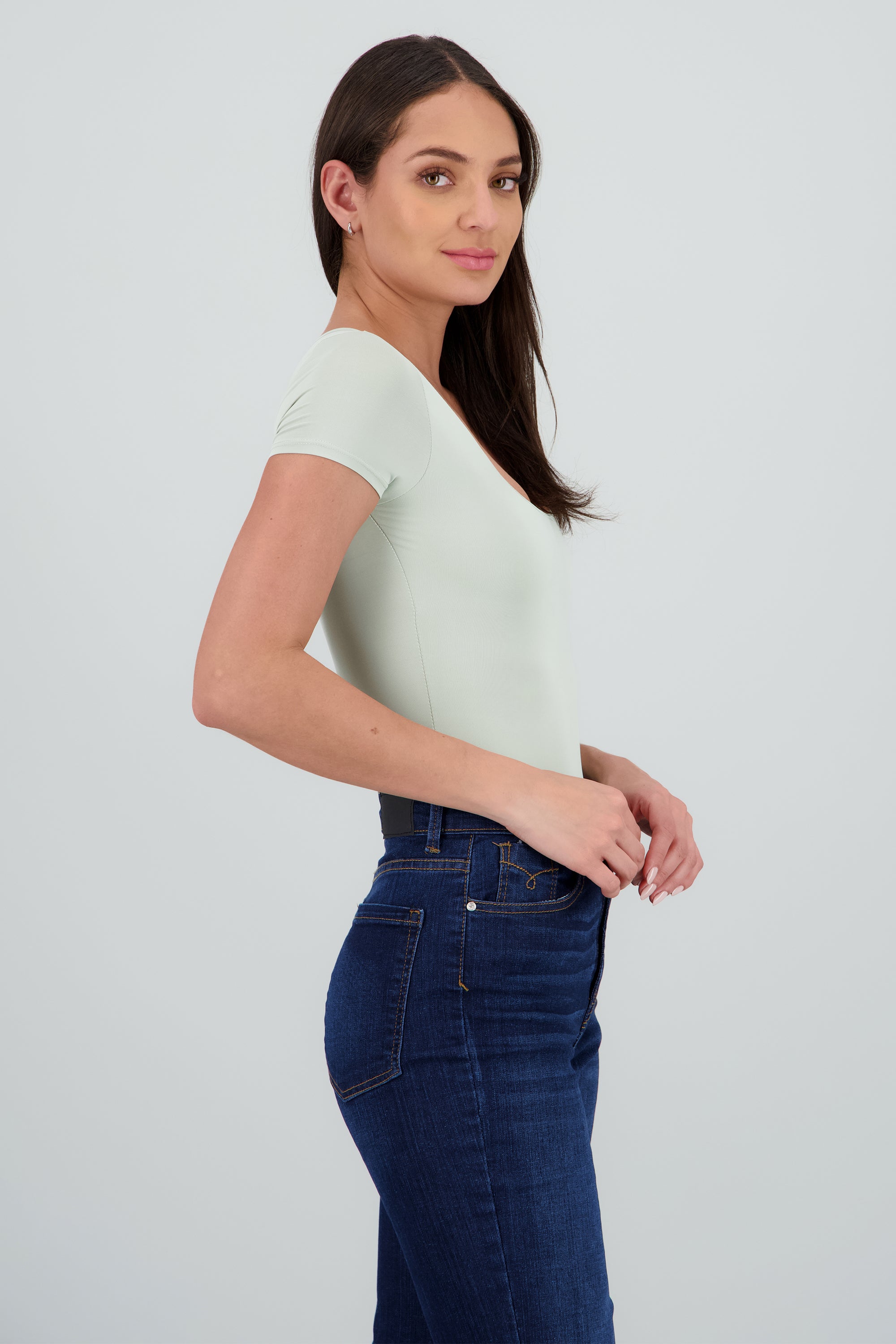 Bodysuit escote cuadrado doble tela SAGE